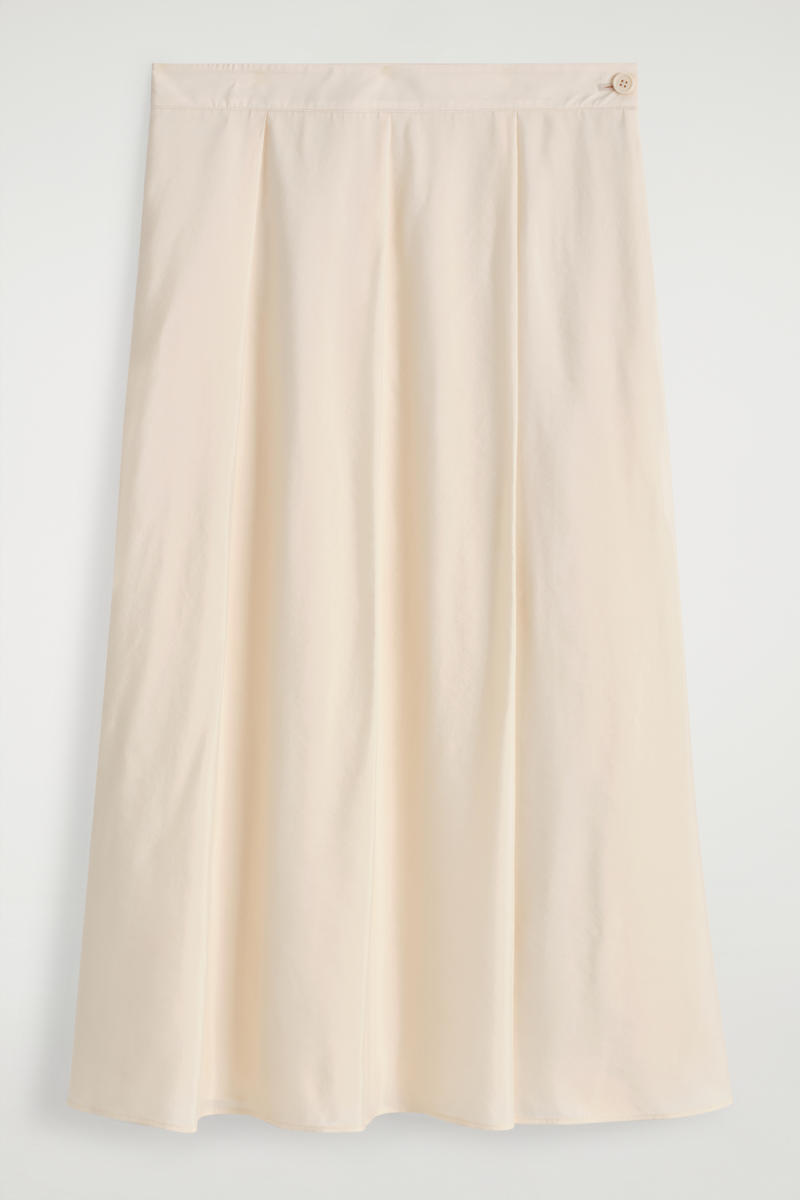 Pleated A-Line Midi Skirt