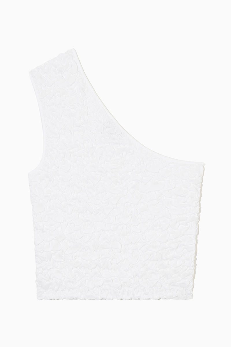 Smocked One-Shoulder Tank Top