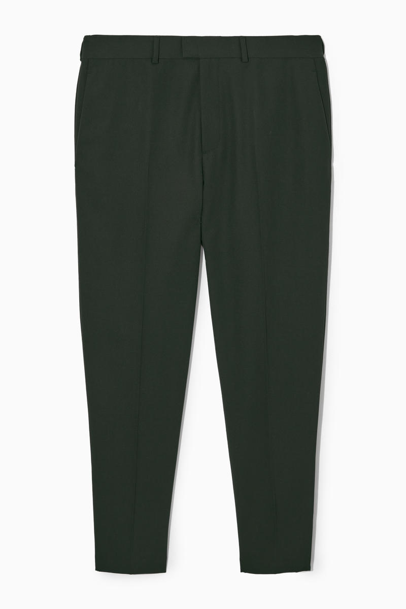 Regular-Fit Wool-Blend Trousers in Green