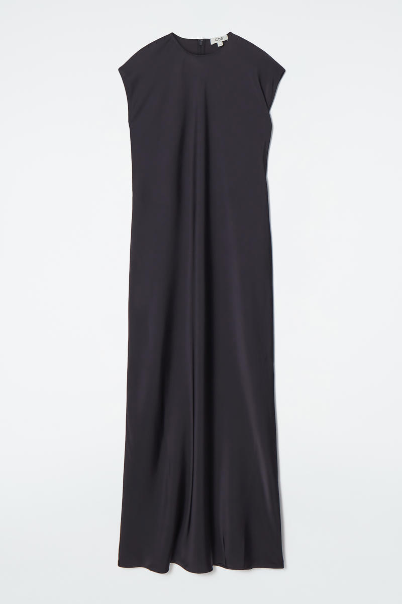 Tie-Detail Satin Midi Dress