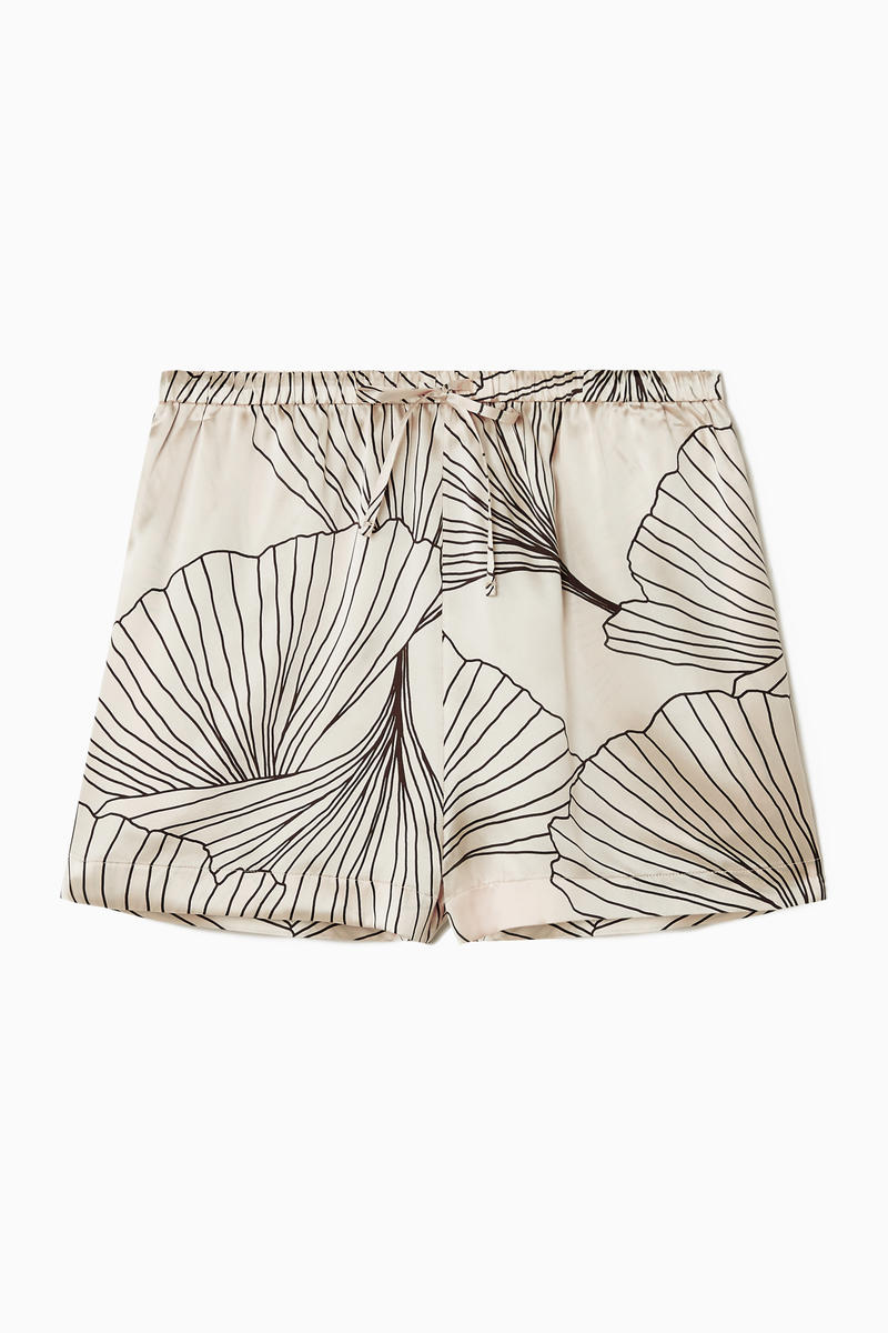 Floral-Print Silk Shorts