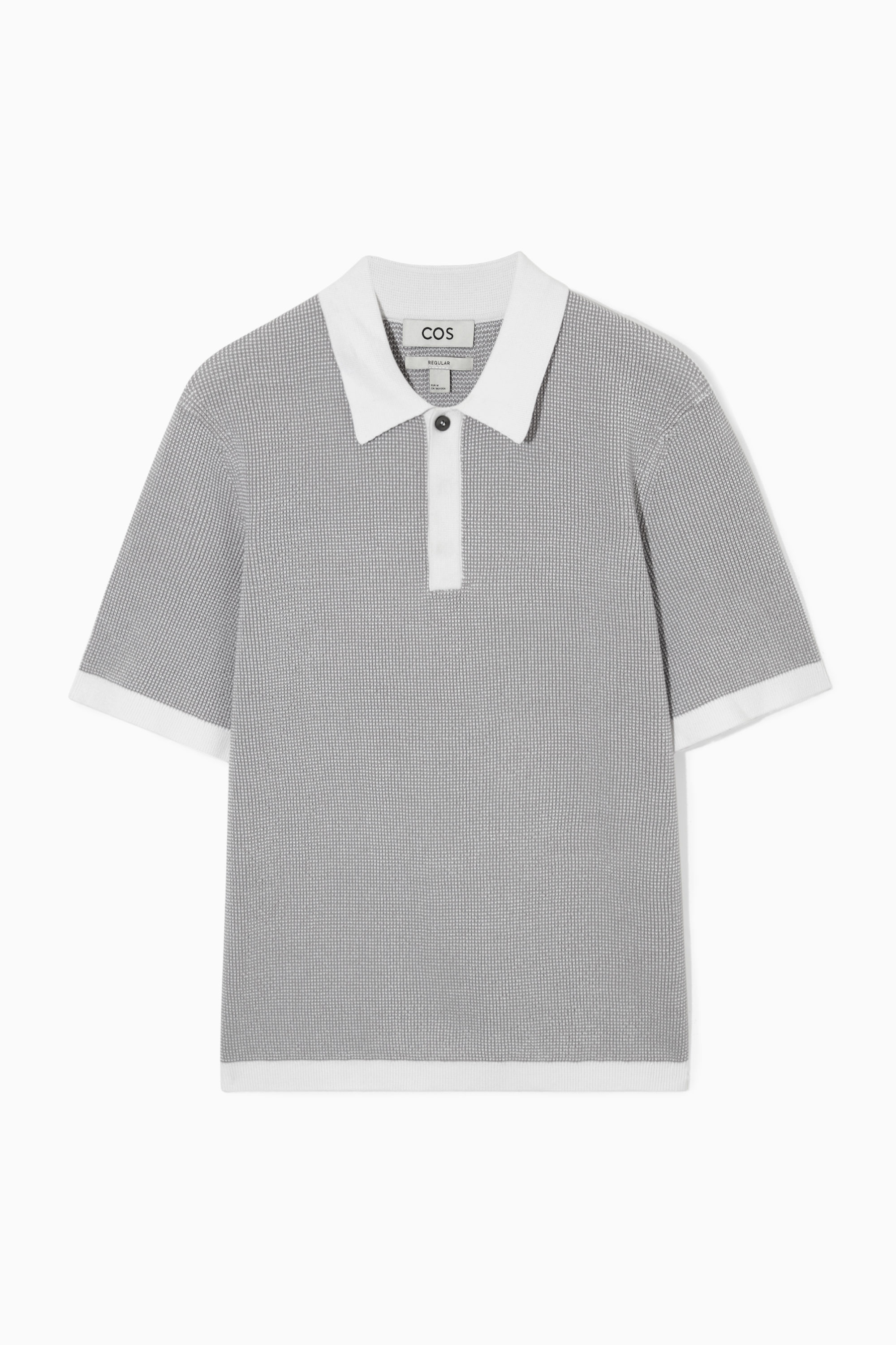 KNITTED POLO SHIRT - GREY | COS