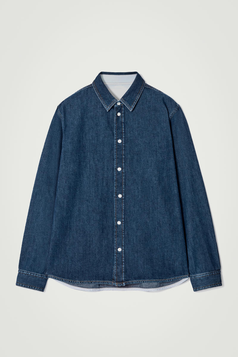 Relaxed Denim Overshirt in Blue