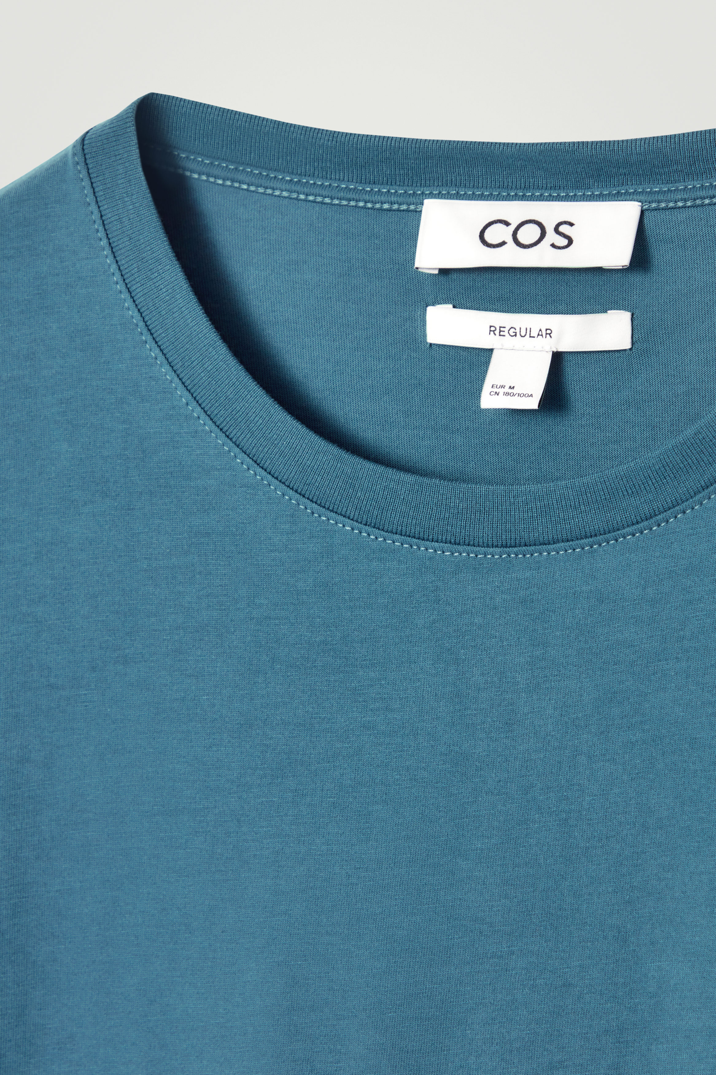 REGULAR COTTON T-SHIRT - BLUE | COS