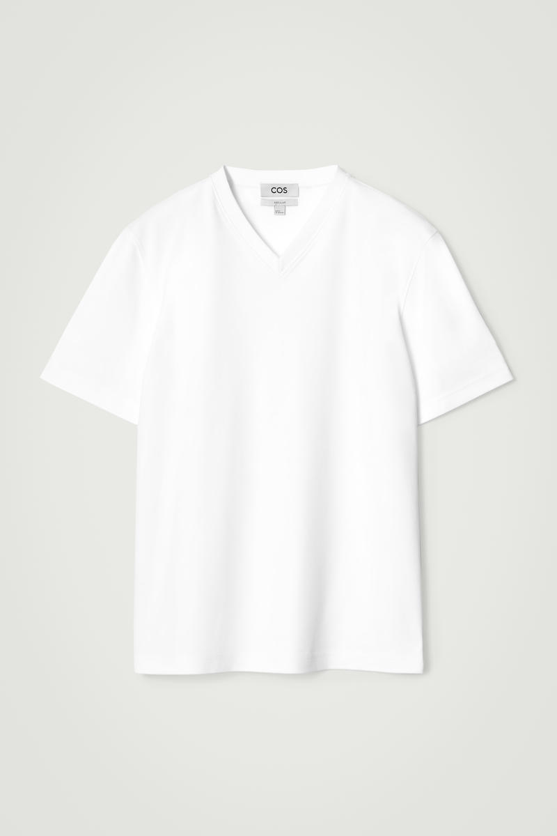 Interlock Cotton V-Neck T-Shirt