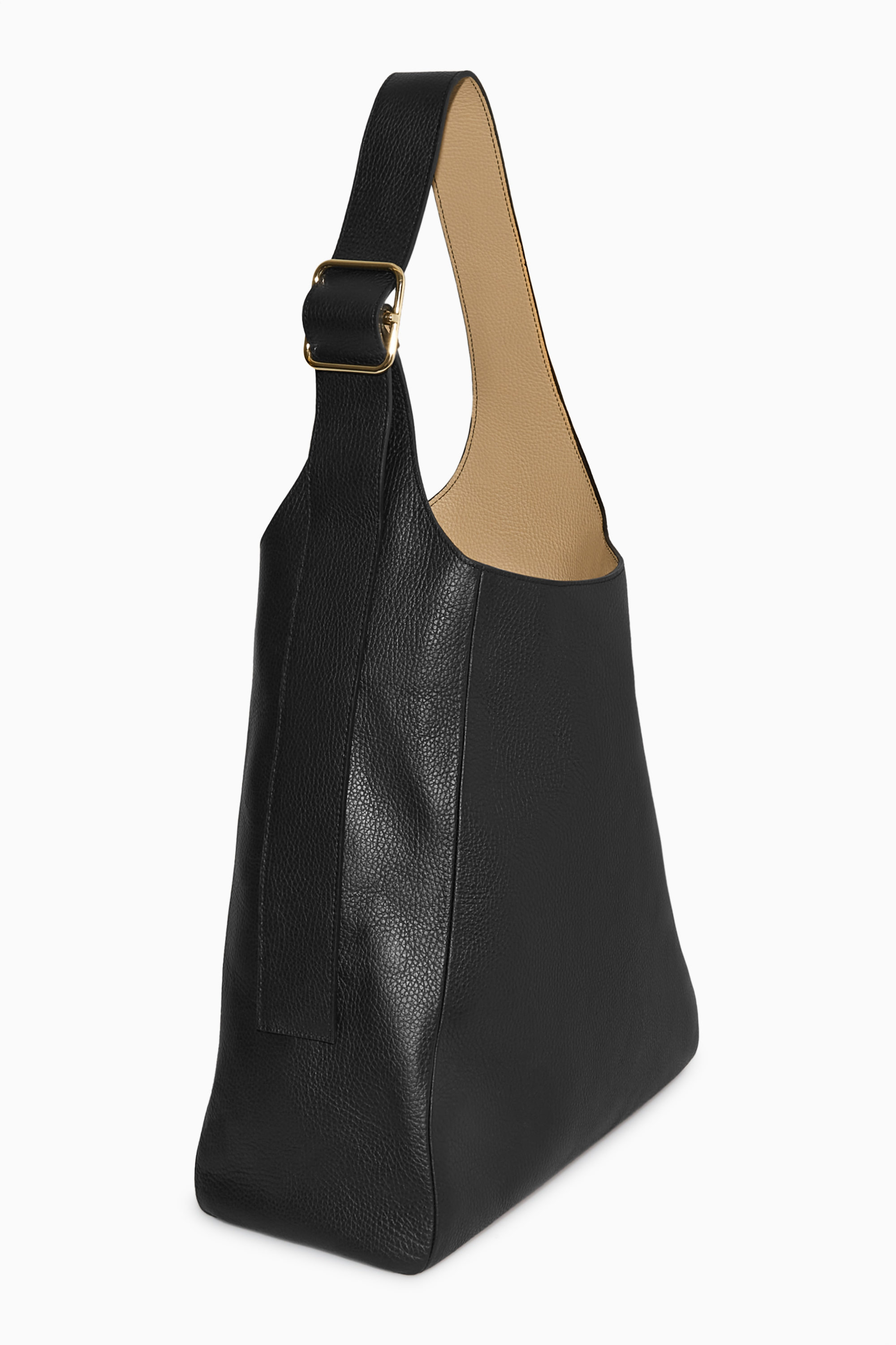 Cos Curved Leather Shoulder Cos Black Leather Bag CURVED LEATHER