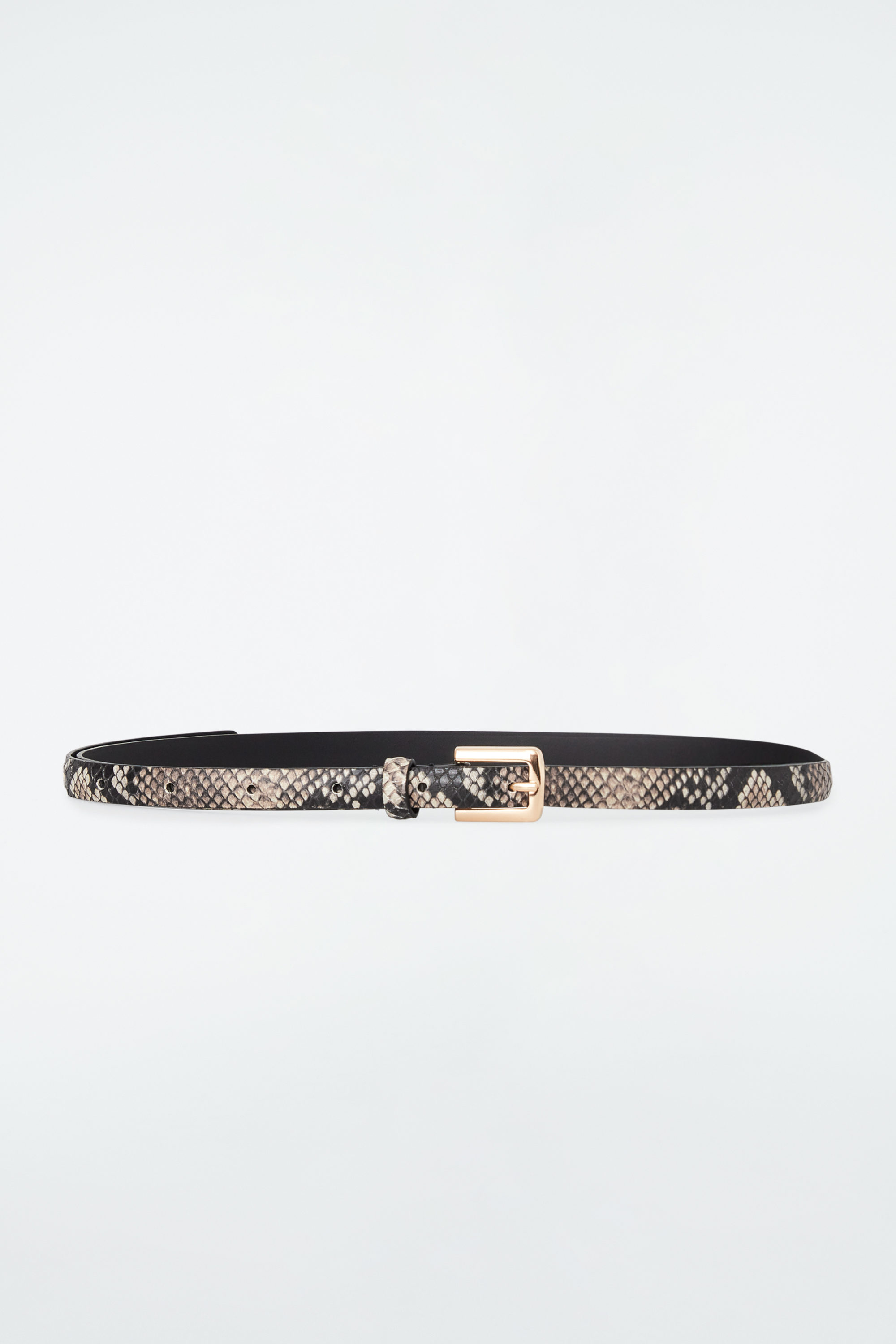 SKINNY LEATHER BELT - SNAKE EFFECT SKINNY LEATHER BELT - SNAKE EFFECT