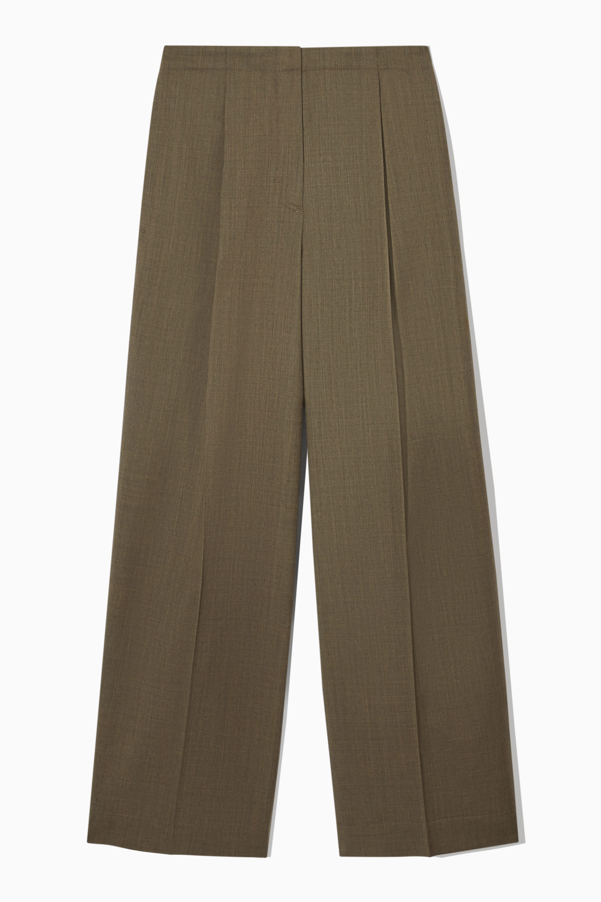 RELAXED WOOL WIDE-LEG TROUSERS - BLACK