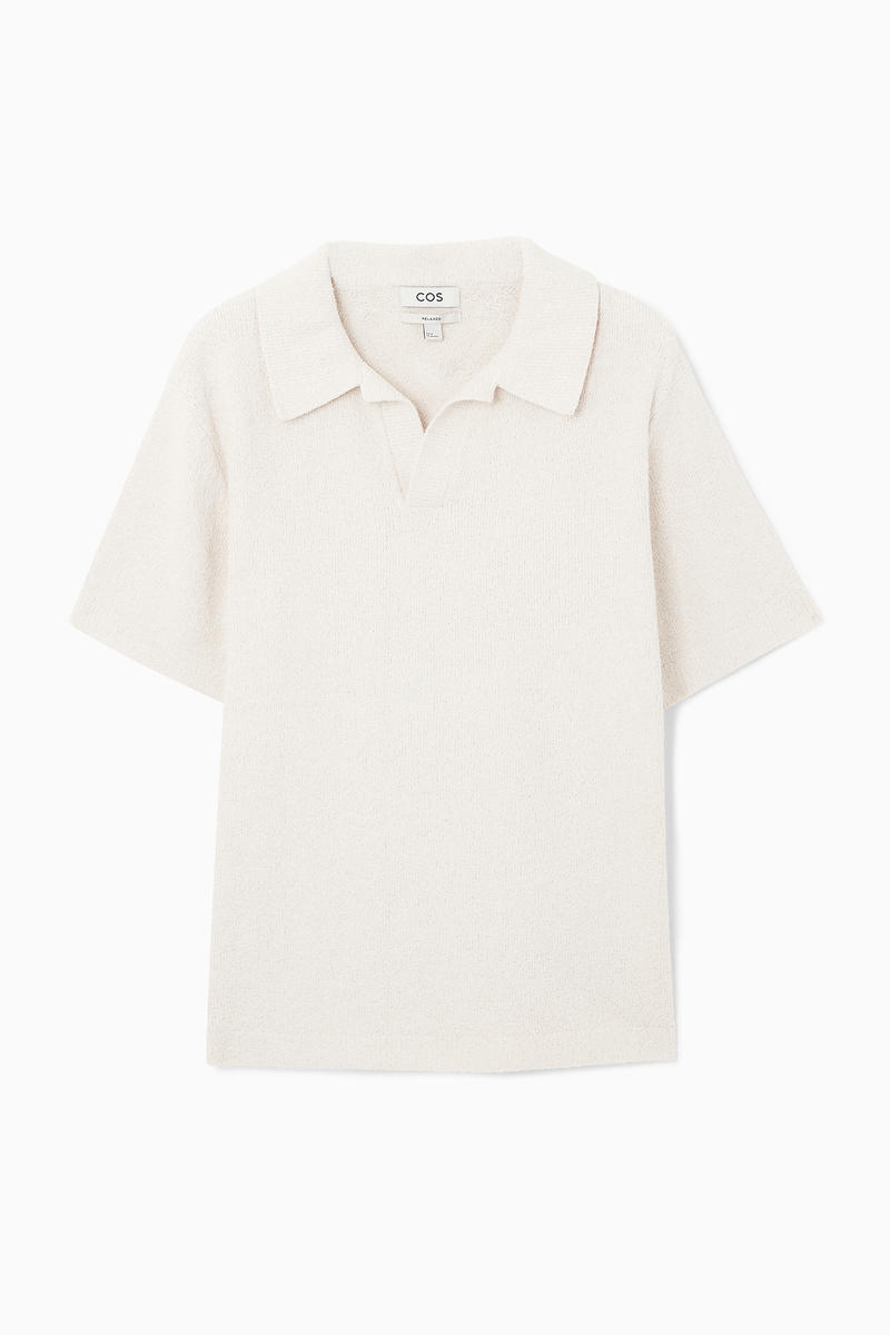 Bouclé-Knit Polo Shirt