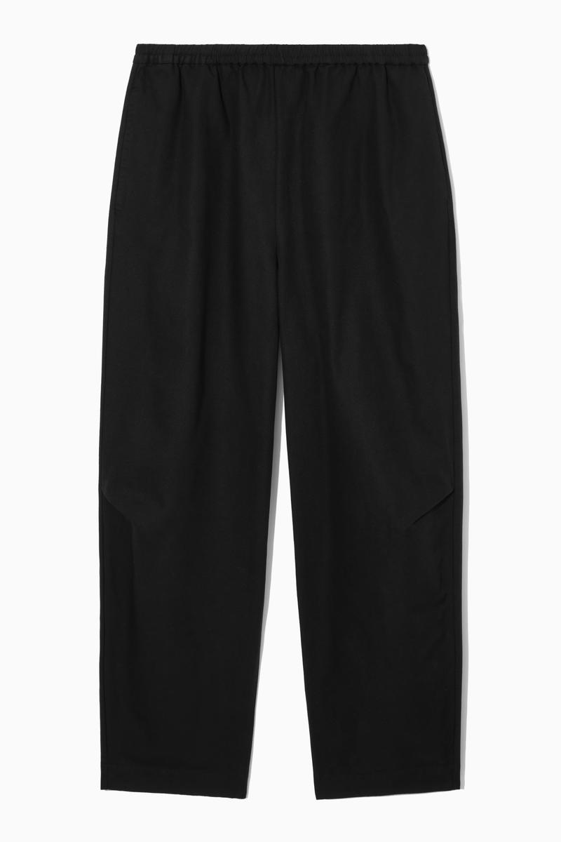 Elasticated Barrel-Leg Trousers