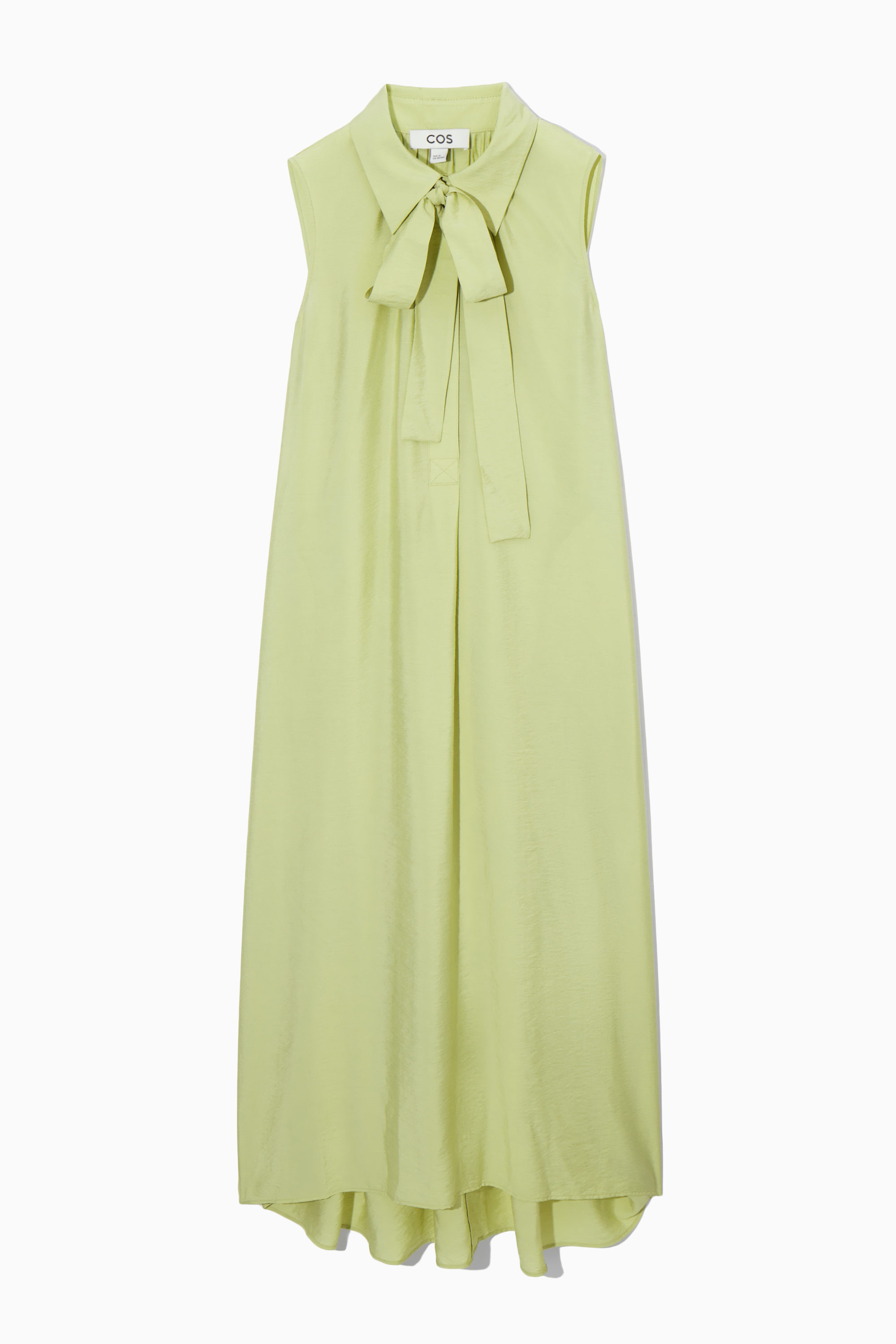 BOW SLEEVELESS MIDI SHIRT DRESS - LIGHT GREEN | COS