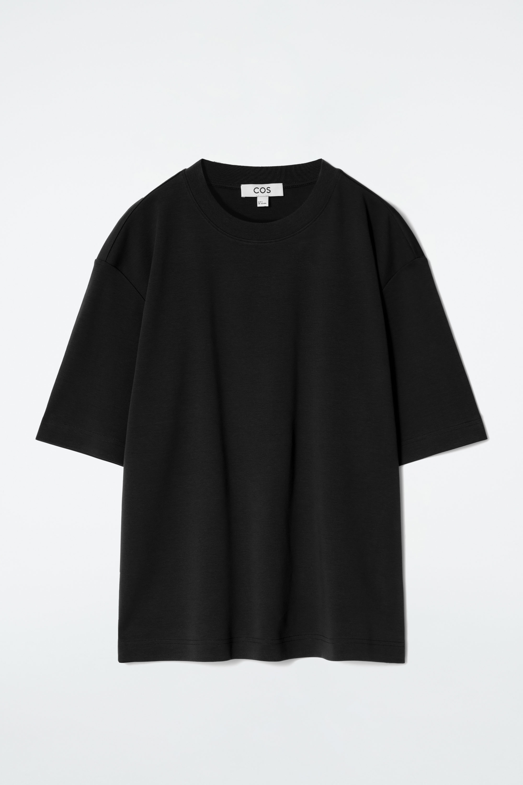 Embroidery Cotton Wide T-shirt (black) | OVY