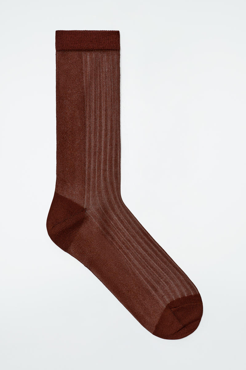 Ribbed Sheer Socks