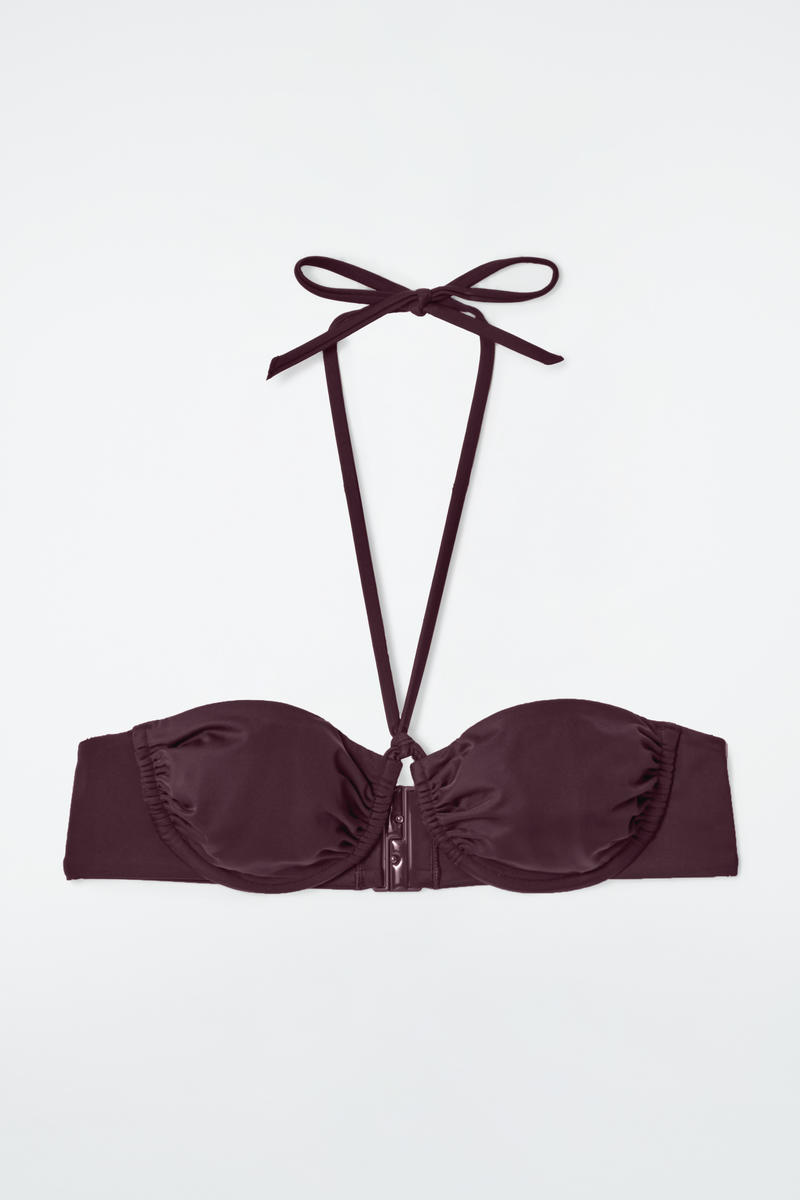 Ruched Underwired Halterneck Bikini Top