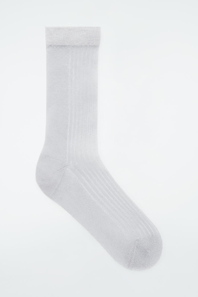Ribbed Sheer Socks