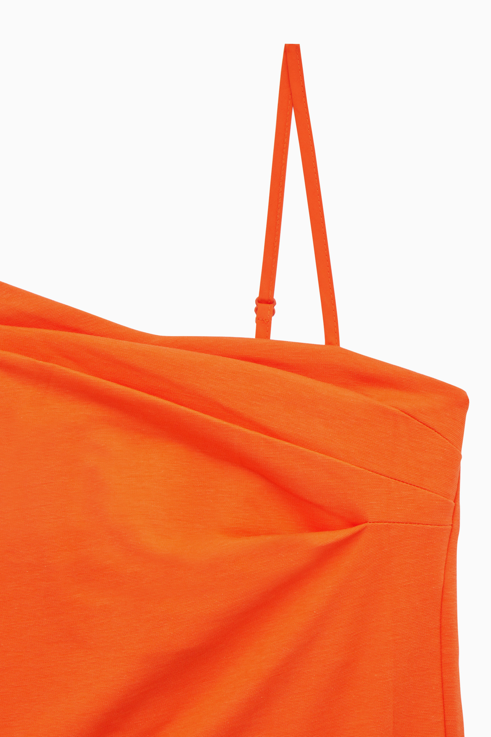ASYMMETRIC DRAPED MINI DRESS - ORANGE