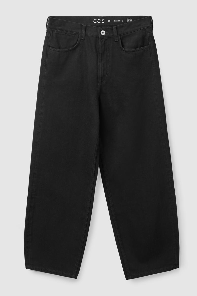 Cos Barrel-leg Mid-rise Jeans In Black 