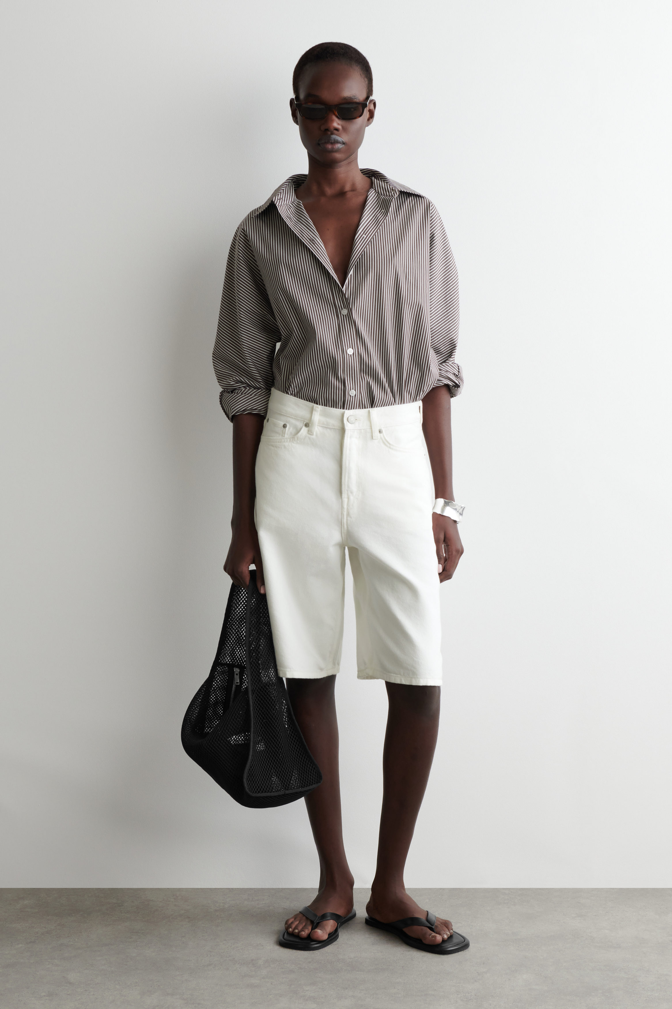 LONGLINE DENIM SHORTS