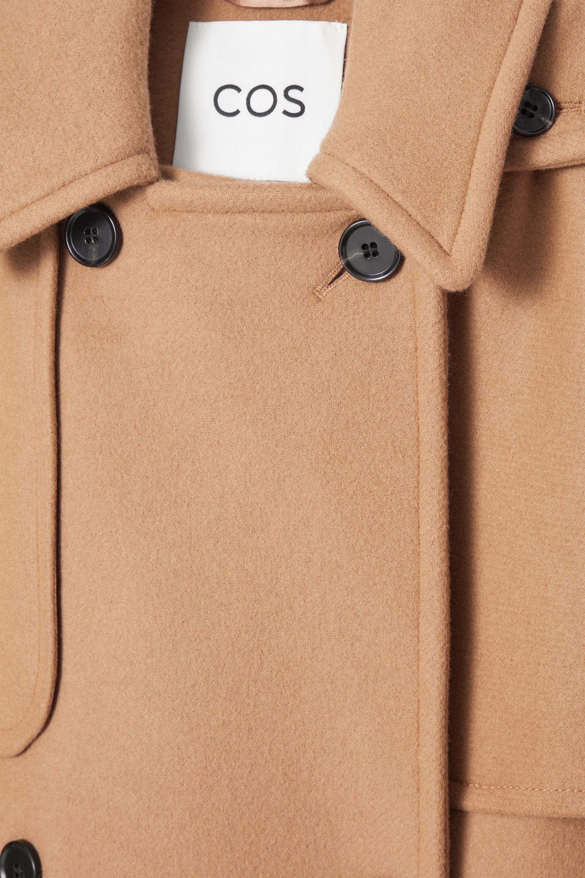 HOODED WOOL DUFFLE COAT - CAMEL