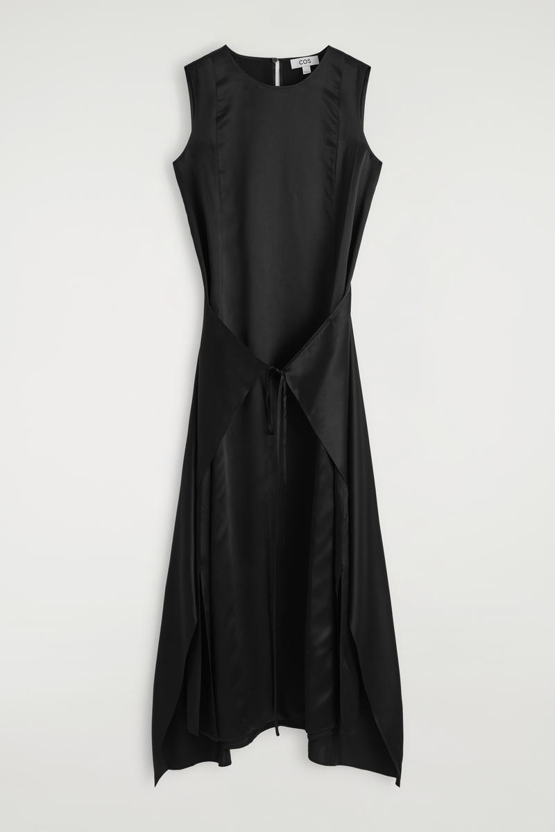 Wrap-Front Silk Maxi Dress