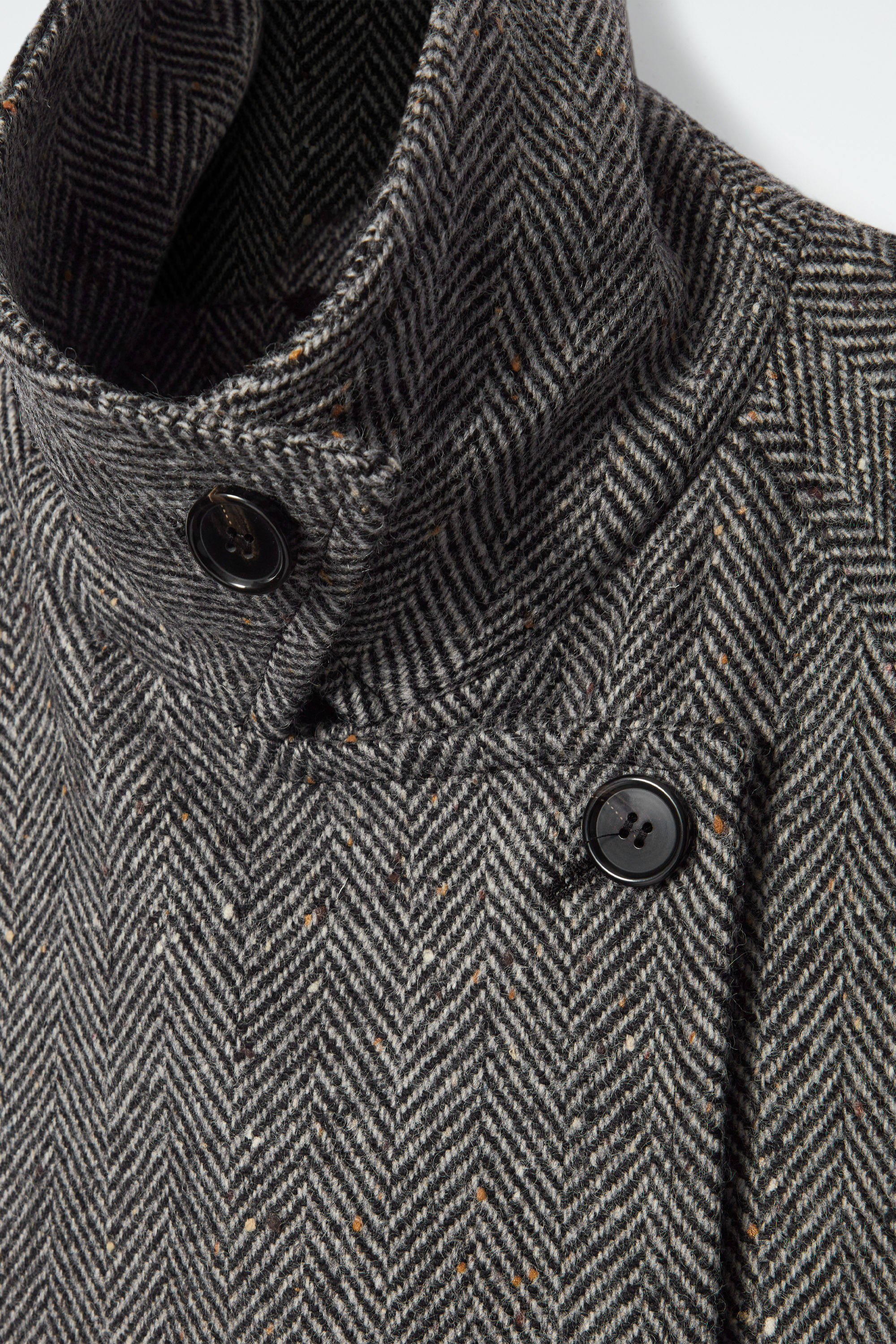 コルニエWOOL DOUBLE CLOTH PEA COAT TOP GRAY OVERSIZED DOUBLE-BREASTED WOOL PEA COAT - GREY | COS