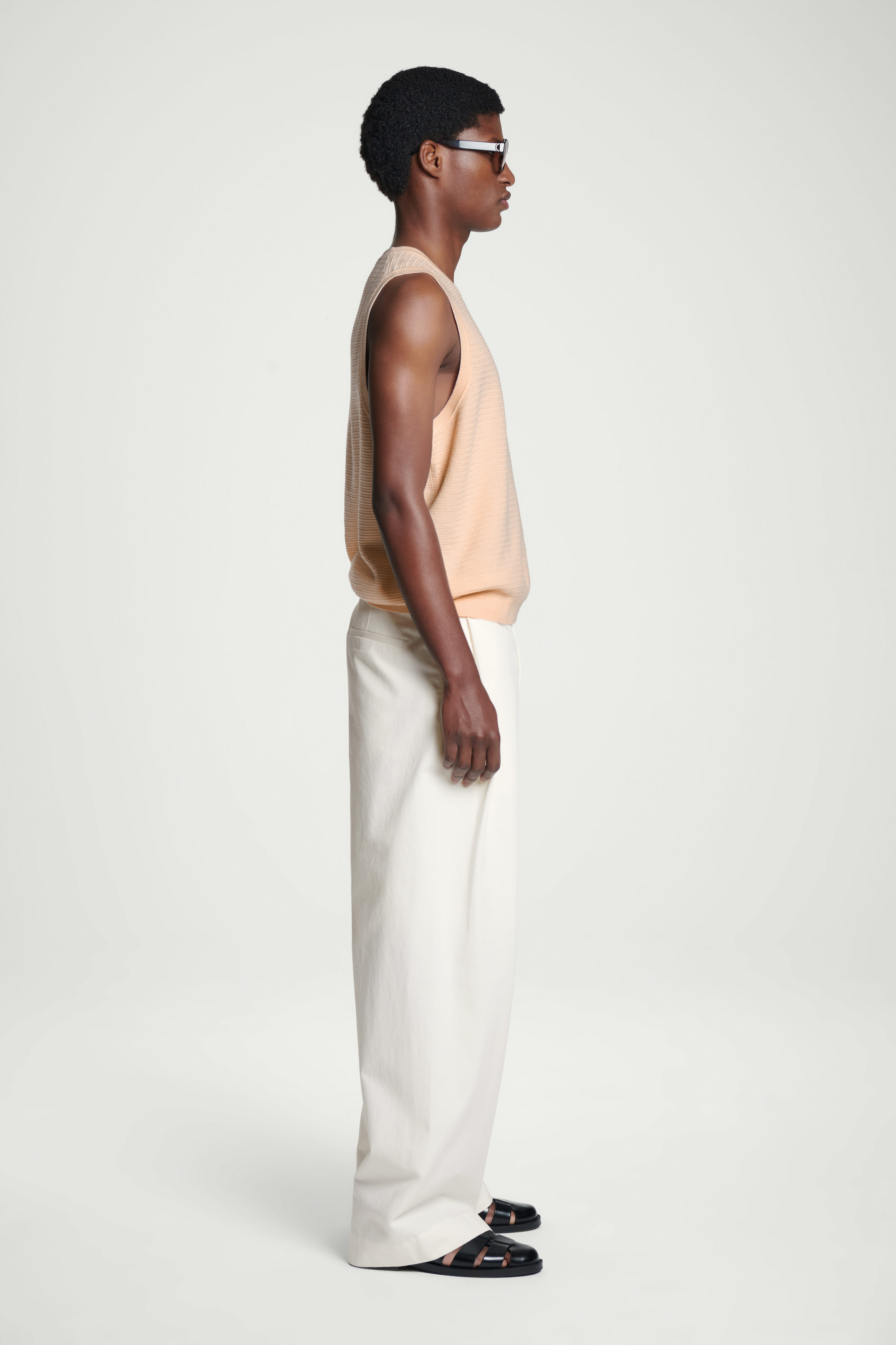 トップス Cotton Lace Sleeveless Knitted Top Ecru sleeveless top with lace | The Kooples