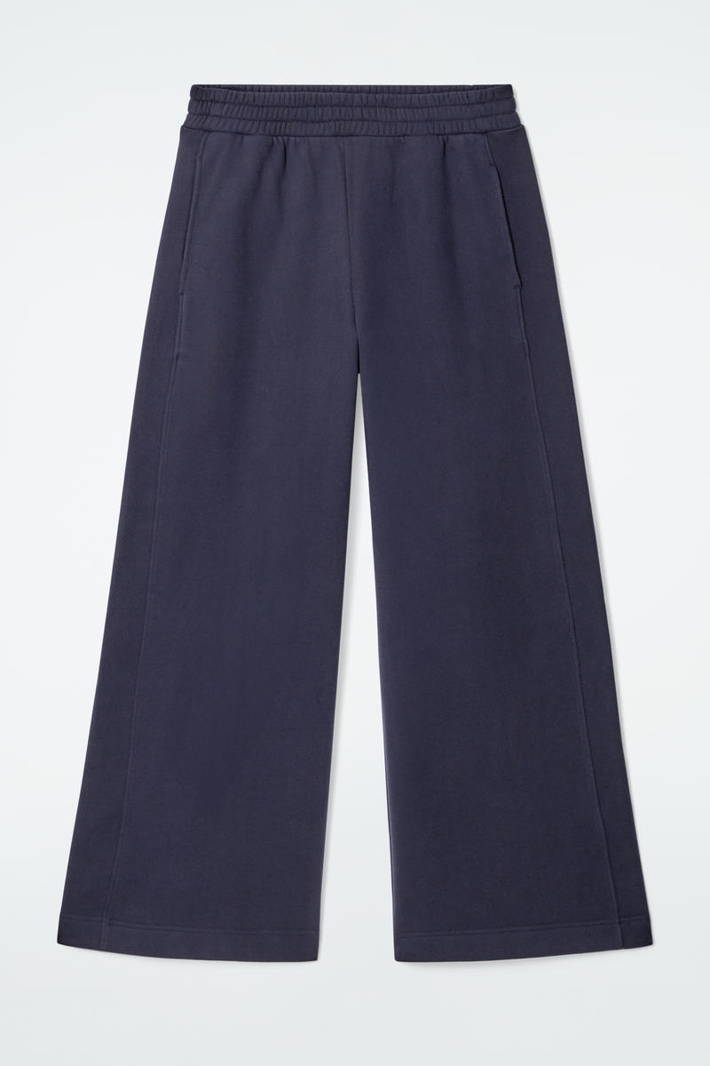 Brushed-Cotton Wide-Leg Joggers