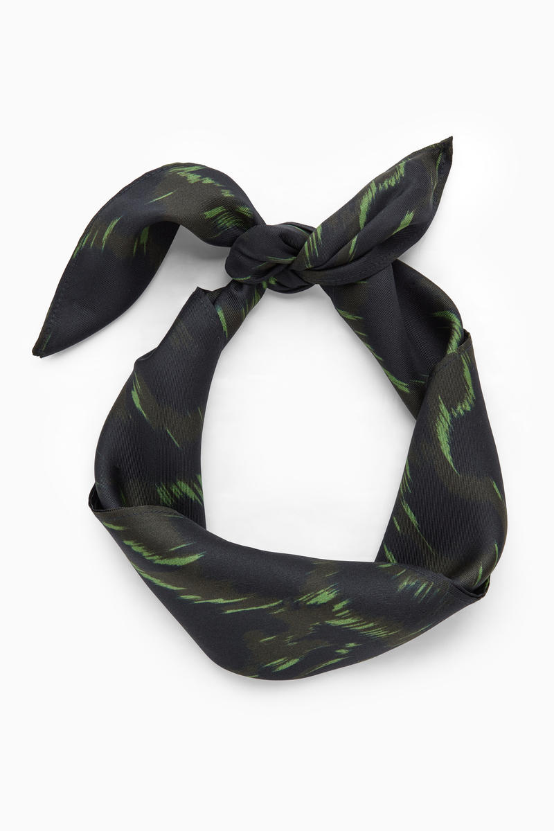 Animal-Print Silk Neck Scarf