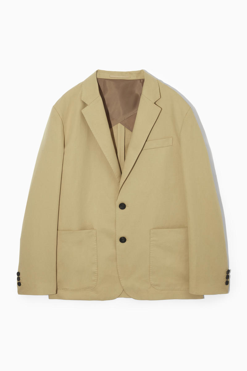 Linen And Cotton-Blend Blazer in Beige