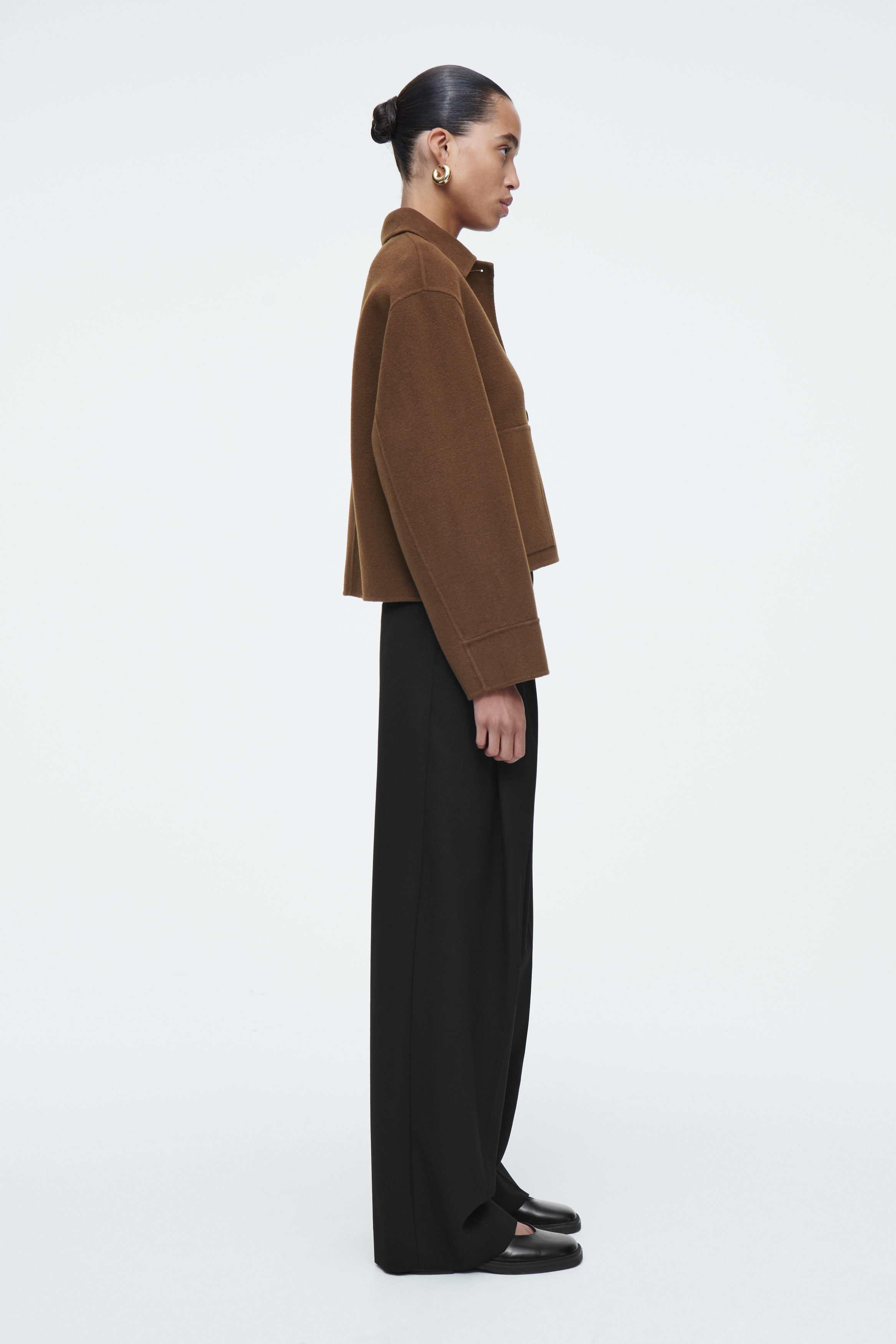 BOXY DOUBLE-FACED WOOL JACKET - BLACK BOXY DOUBLE-FACED WOOL JACKET - BLACK