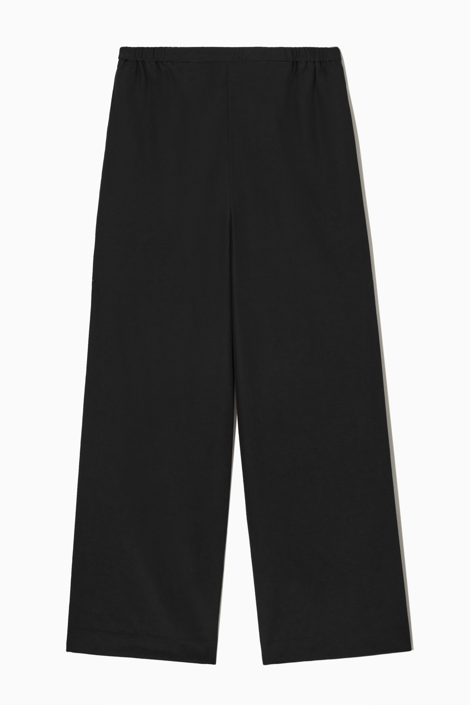 Black Silk Tie Wide Leg Pants 3257
