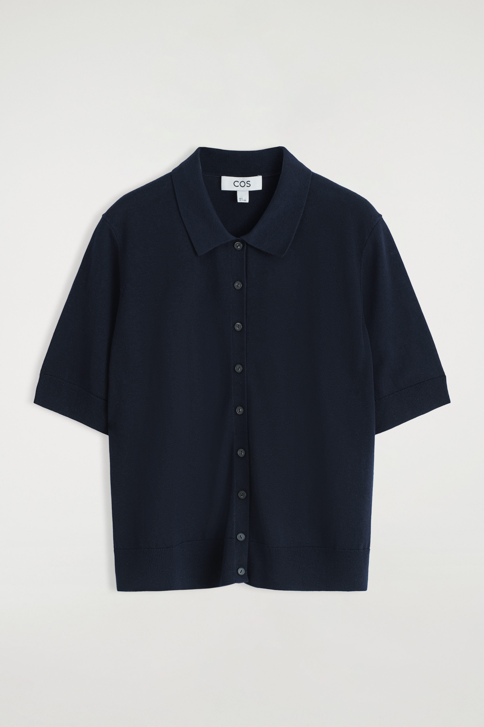【COOR】 MERINO WOOL POLO CARDIGAN/追跡付 MERINO WOOL-BLEND POLO CARDIGAN - NAVY | COS