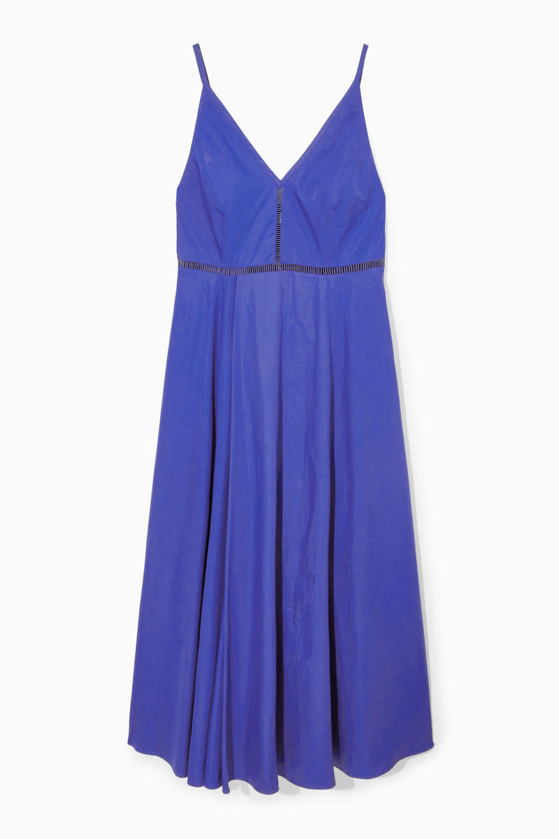 V-Neck Midi Slip Dress