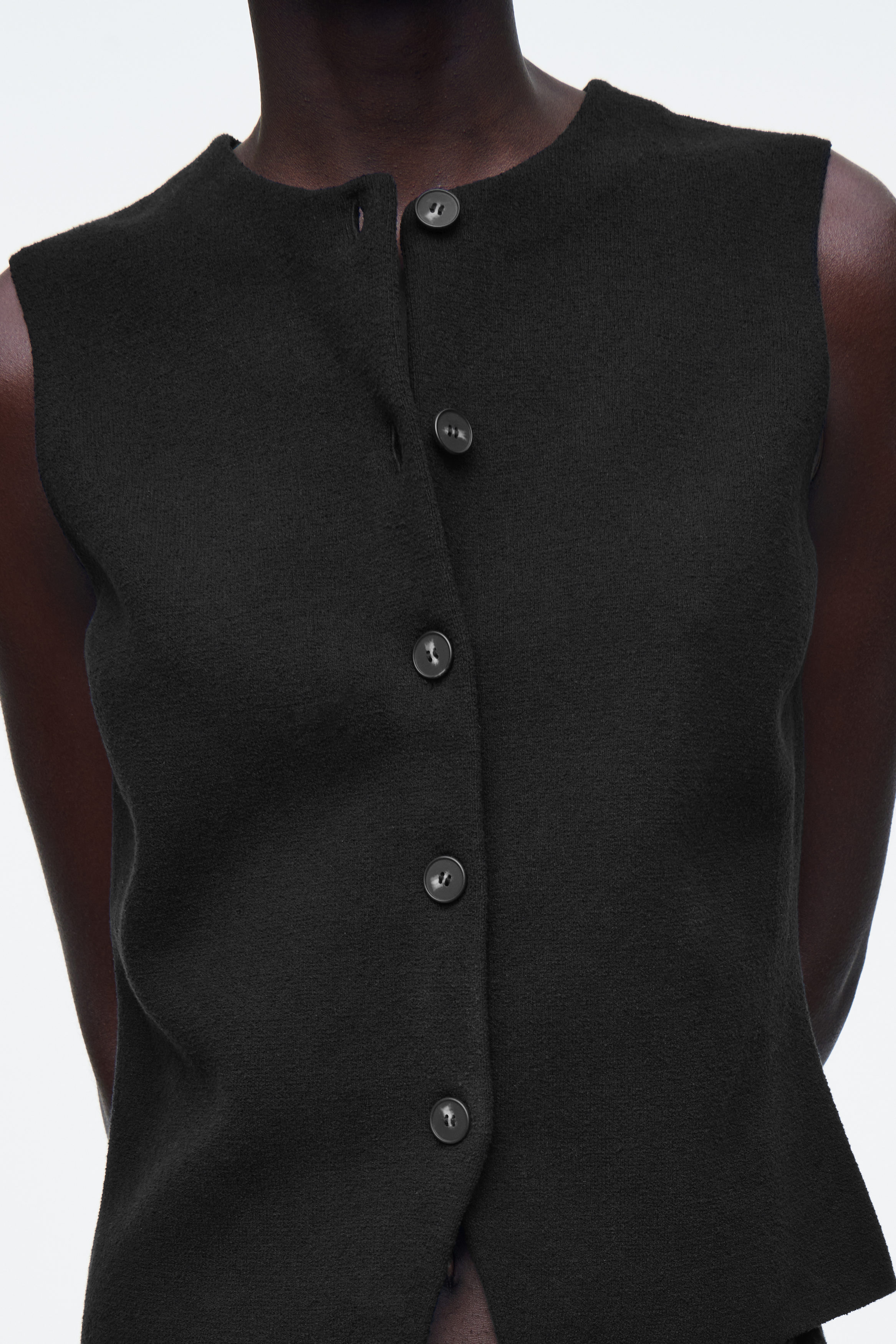 【新品】IENA ritto cotton vest Excellent Condition】RITTO/Ritto Cotton V-Neck Ribbon Vest, IENA