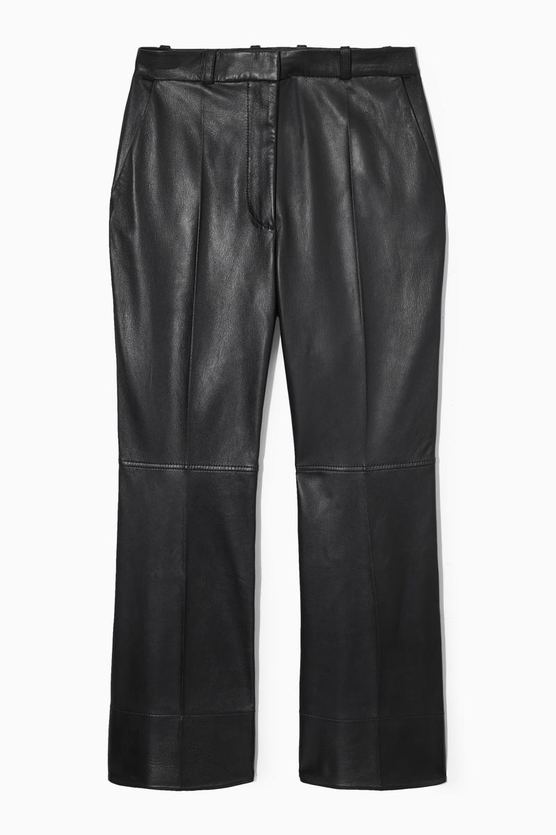 Tailored Flared Leather Trousers