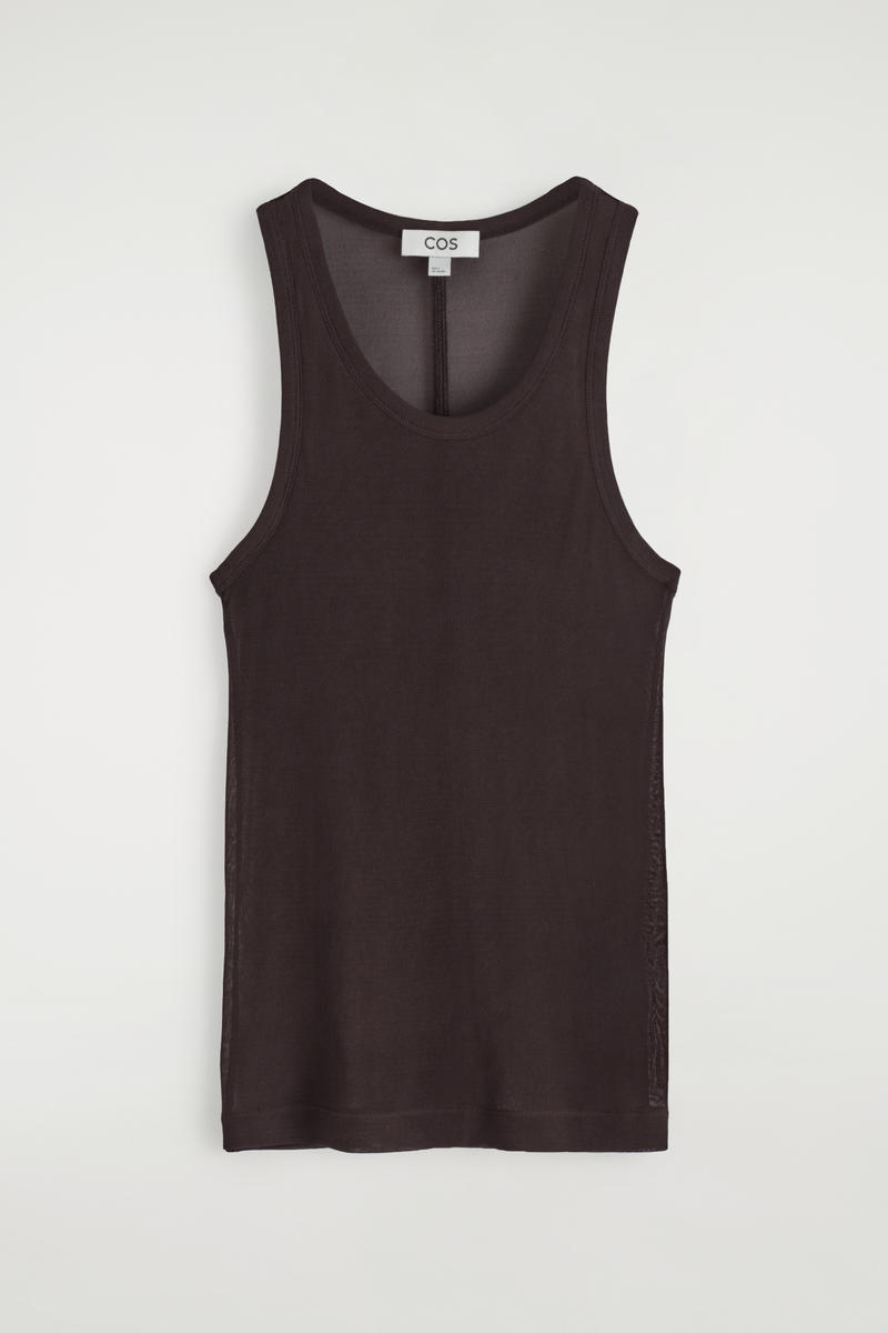 Ribbed Silk Tank Top