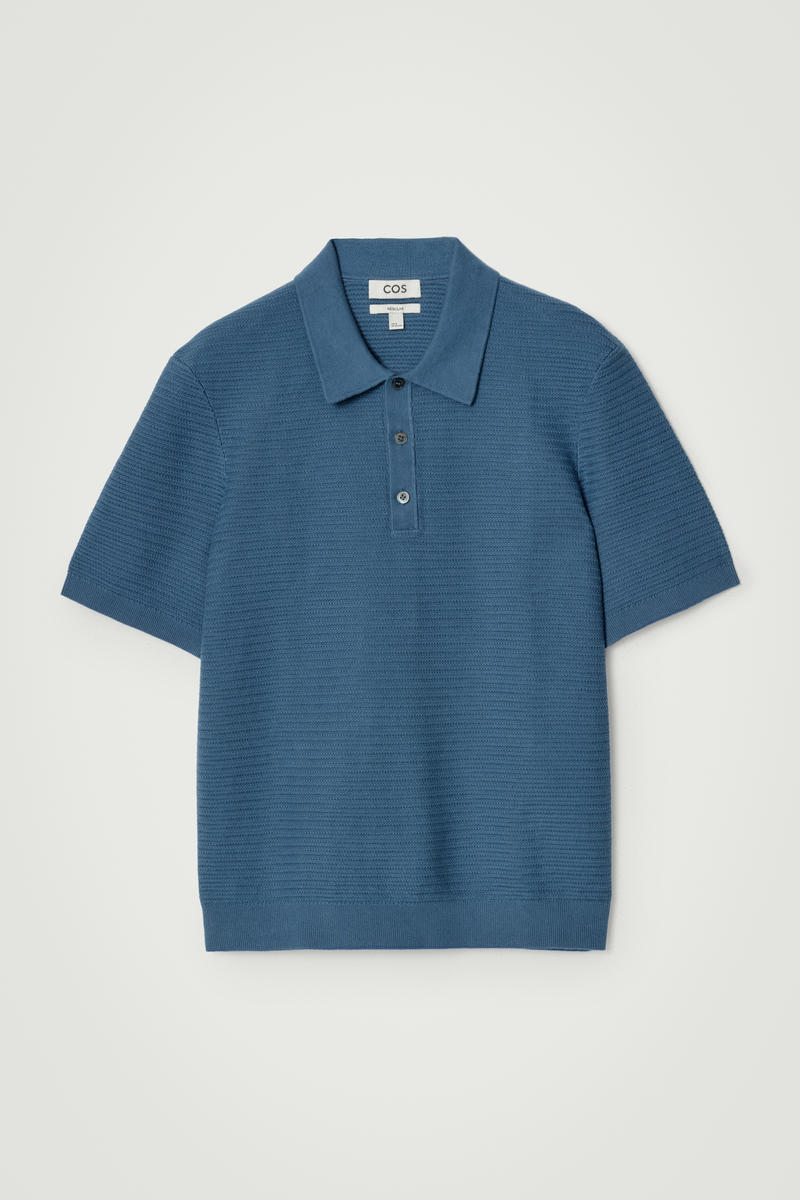 Cos Polo In Maglia Di Cotone Testurizzata