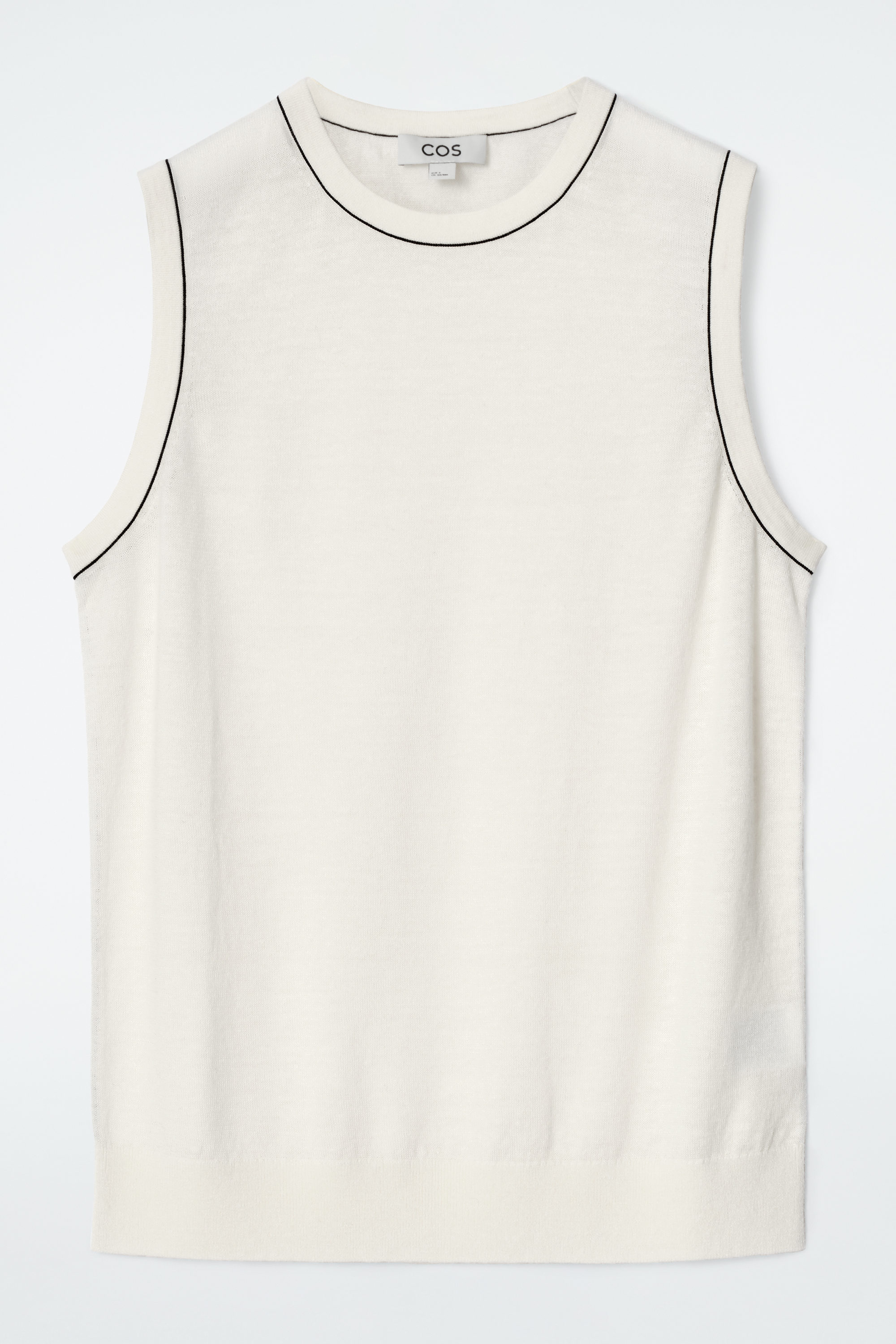 MERINO WOOL-LINEN BLEND TANK TOP - OFF-WHITE | COS