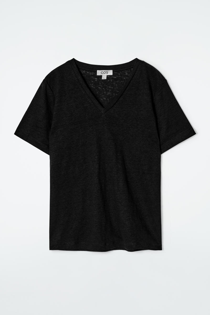 V-Neck Linen T-Shirt