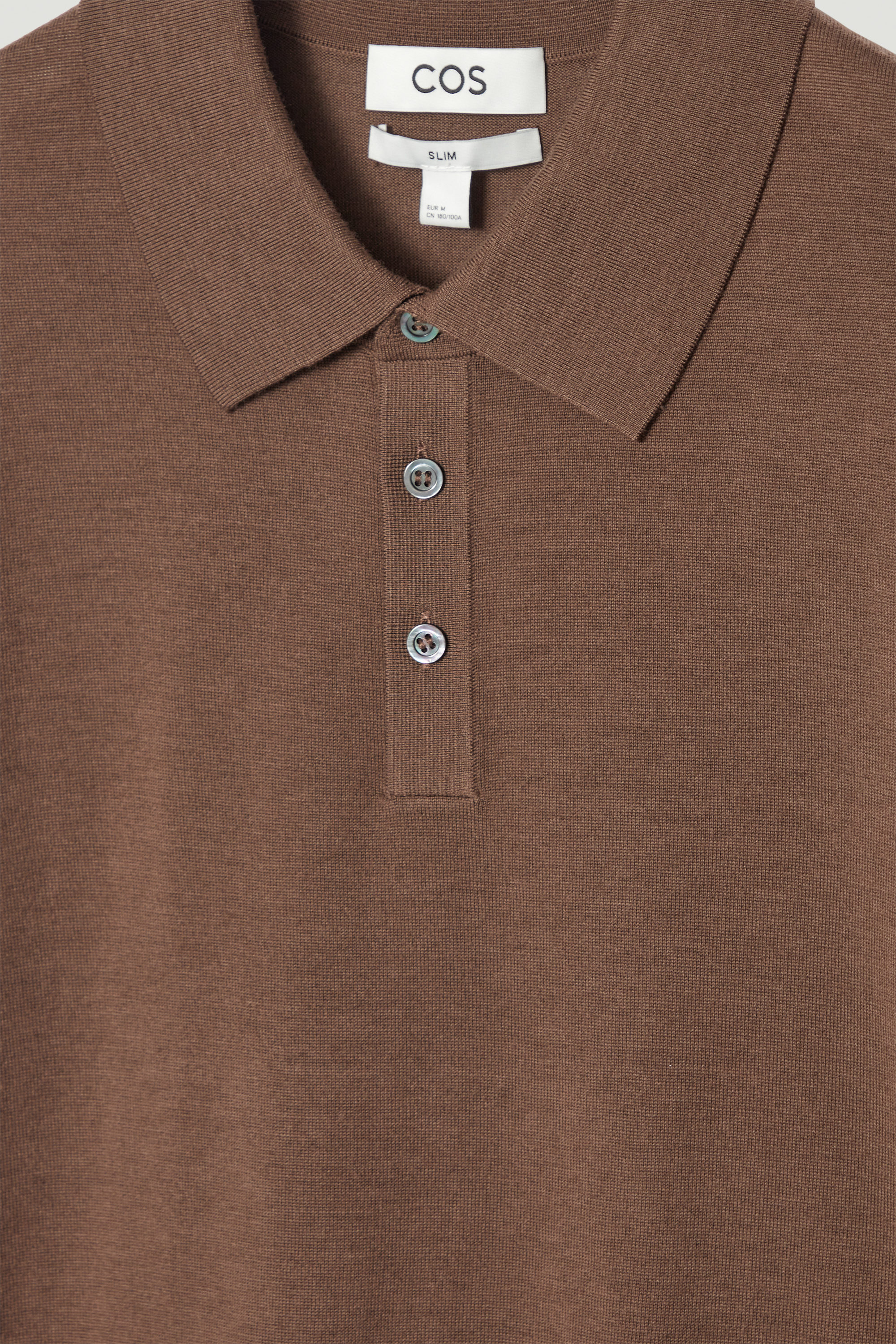 SLIM MERINO WOOL POLO SHIRT - BROWN | COS US