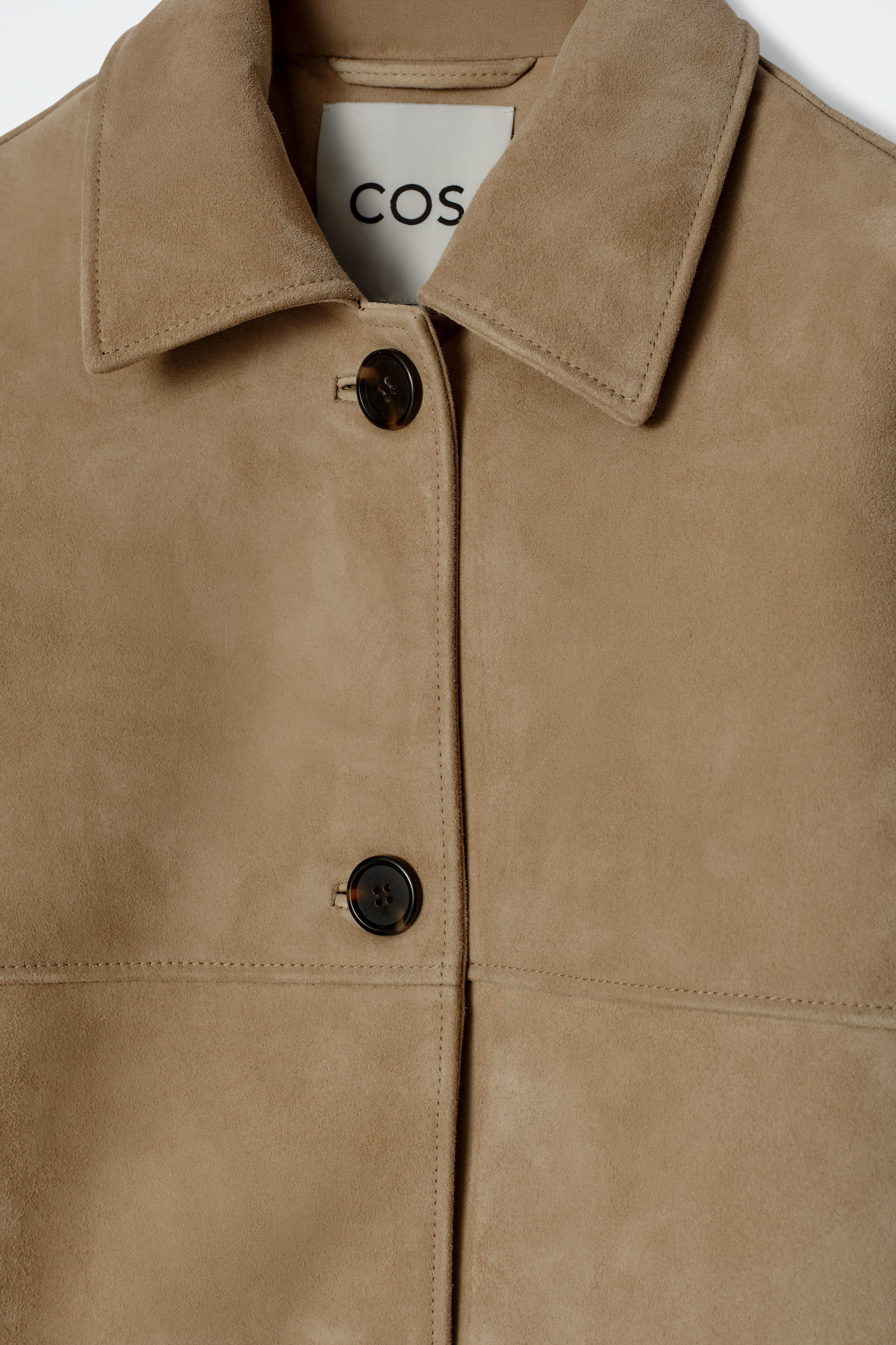 COLLARED SUEDE JACKET - BROWN
