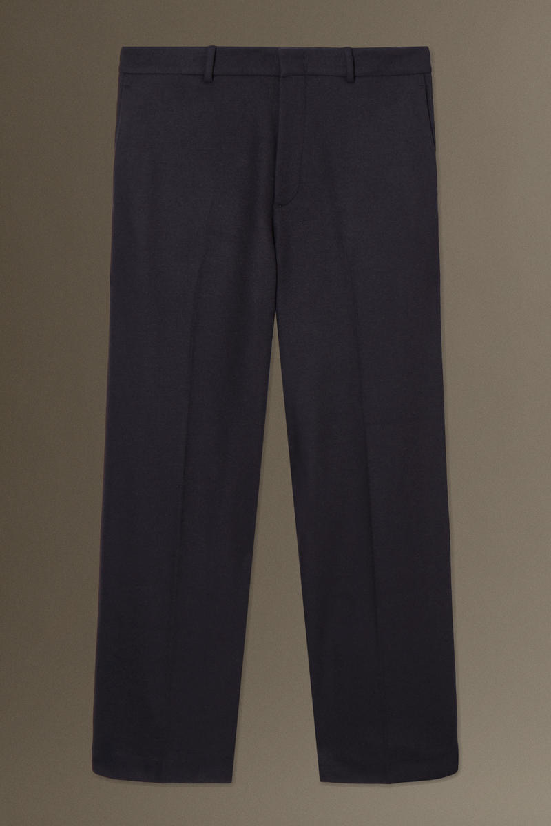 Wool-Jersey Trousers - Straight in Blue