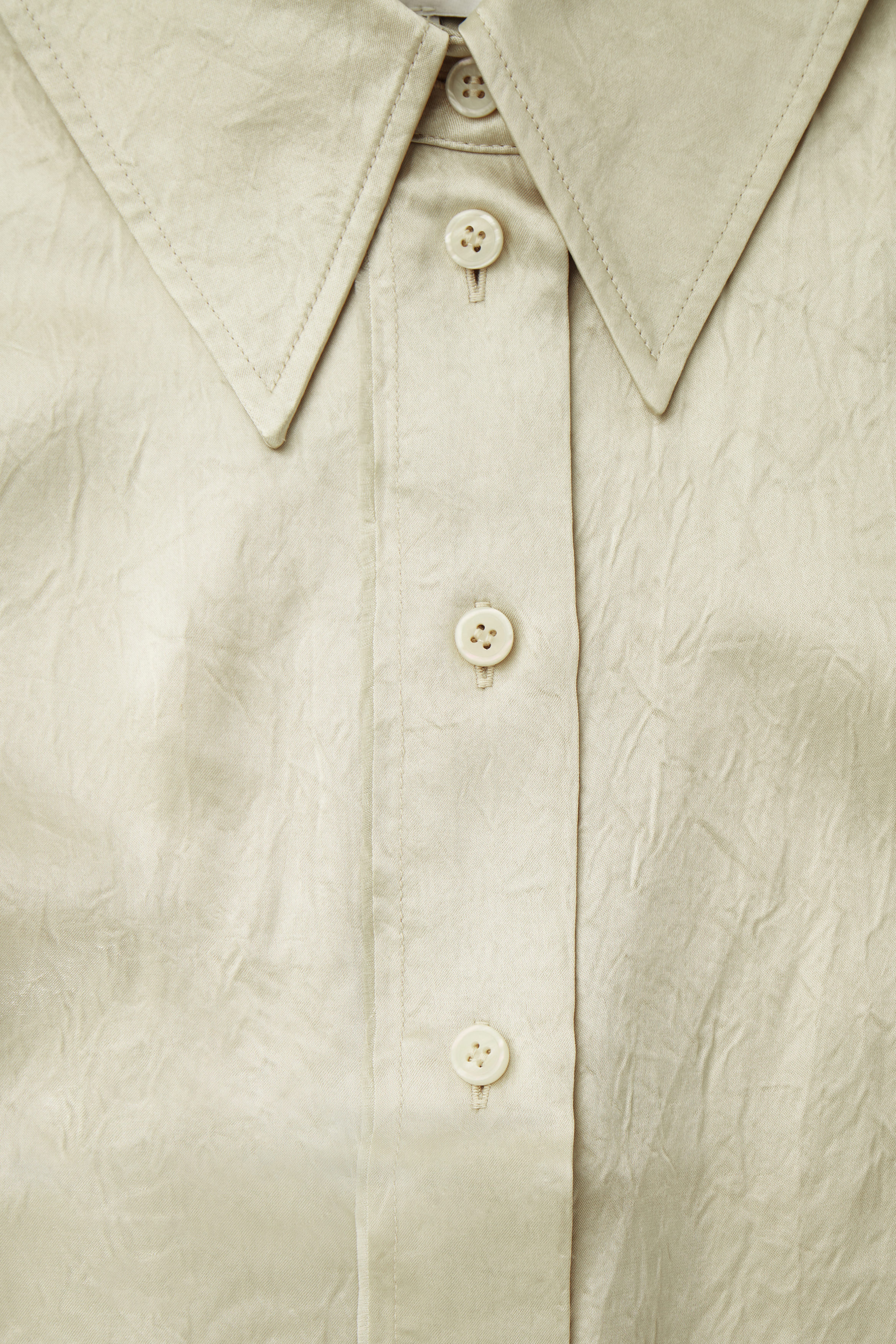 WIDE-SLEEVE CRINKLED-SATIN SHIRT - BLACK | COS