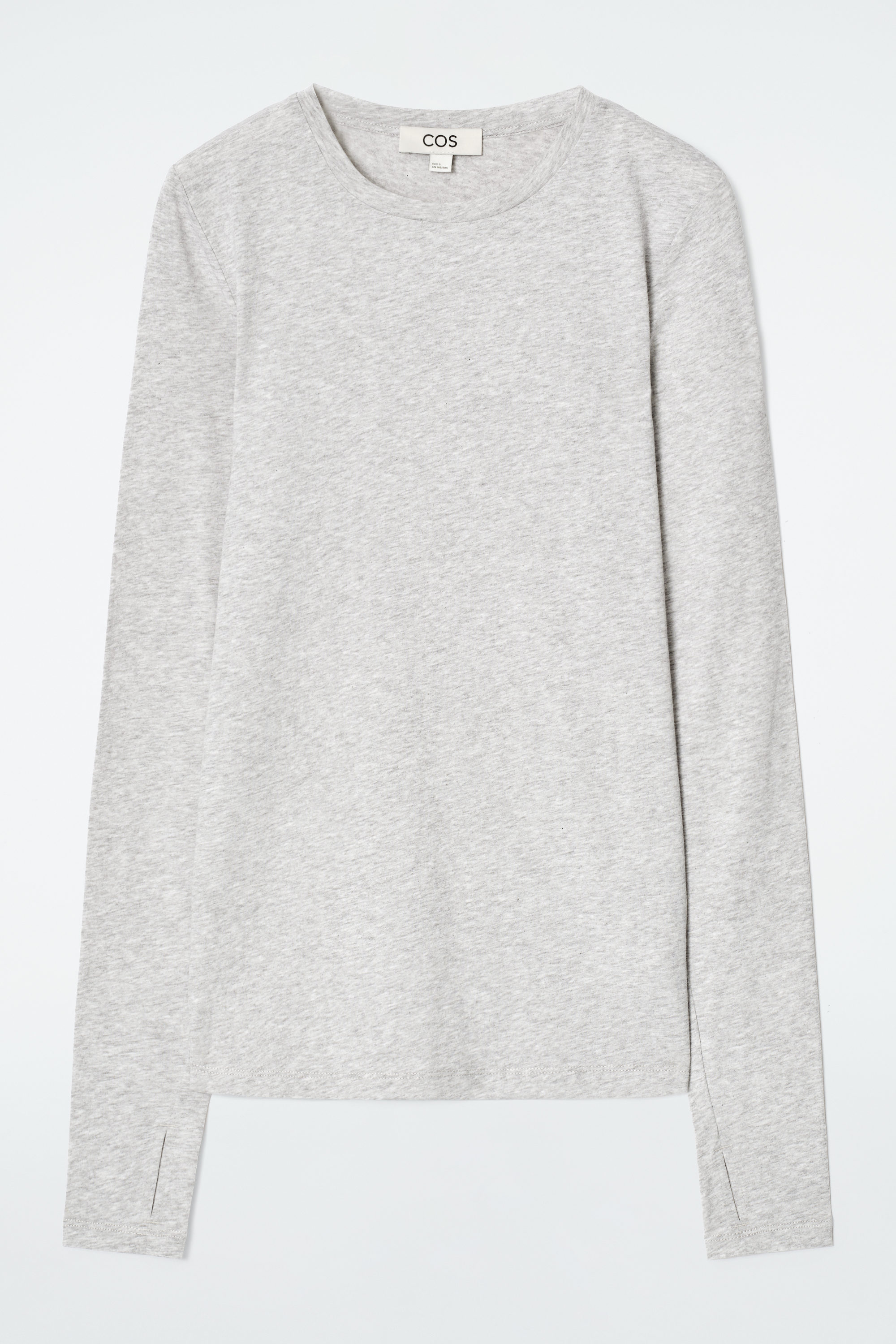 SLIM LIGHTWEIGHT LONG-SLEEVED TOP - GRAY MÉLANGE | COS