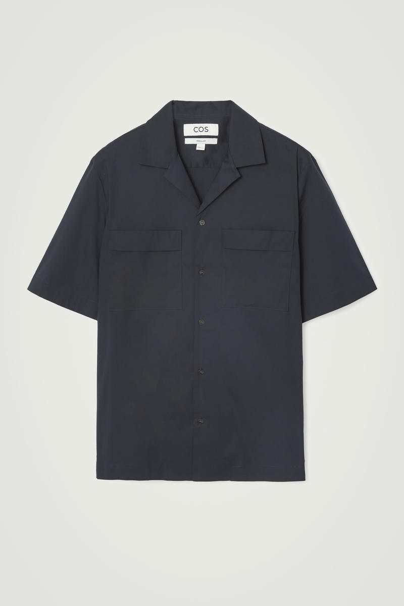 Short-Sleeved Utility Shirt in Blue