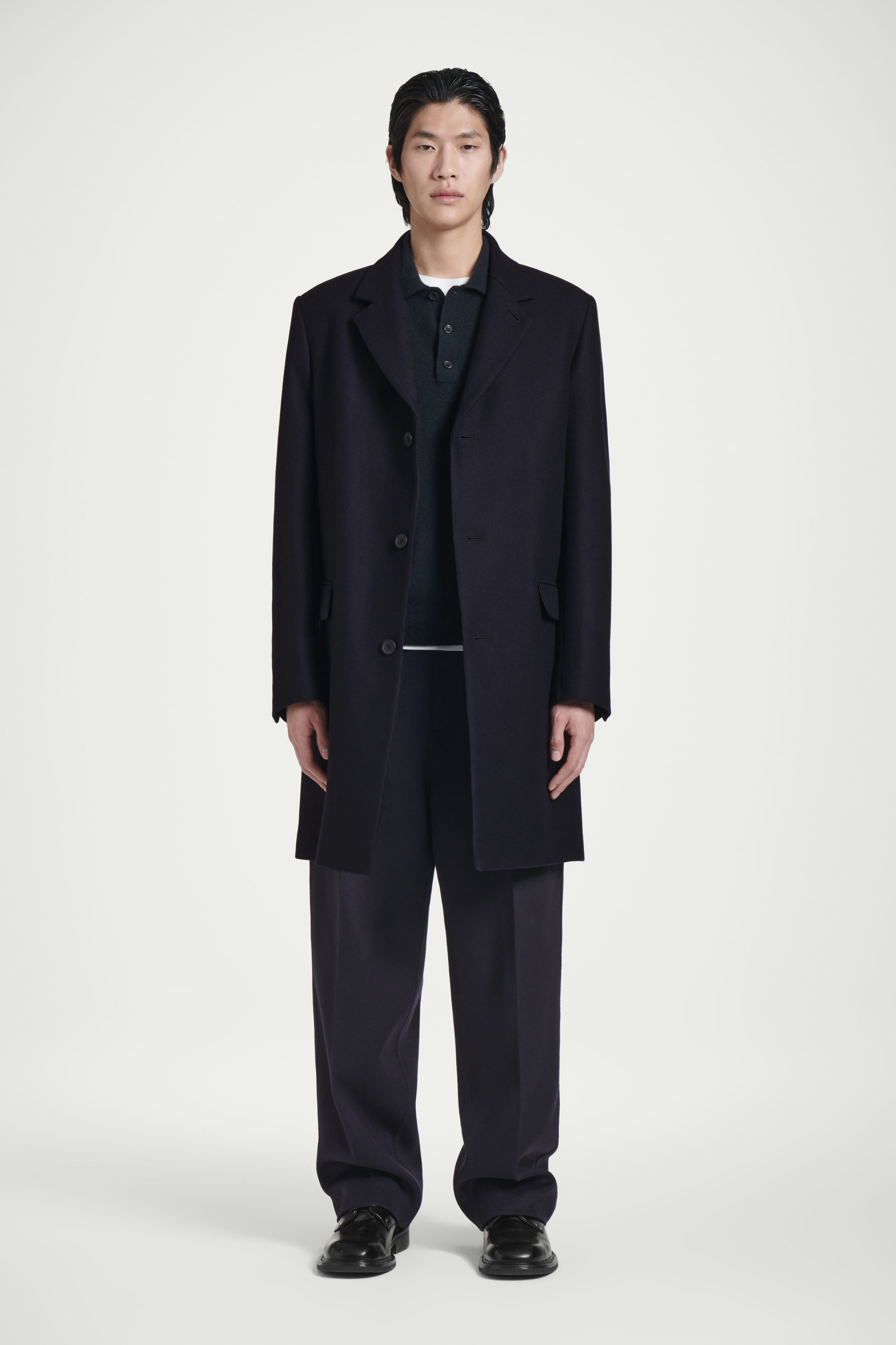 TAILORED WOOL-TWILL COAT - NAVY | COS US