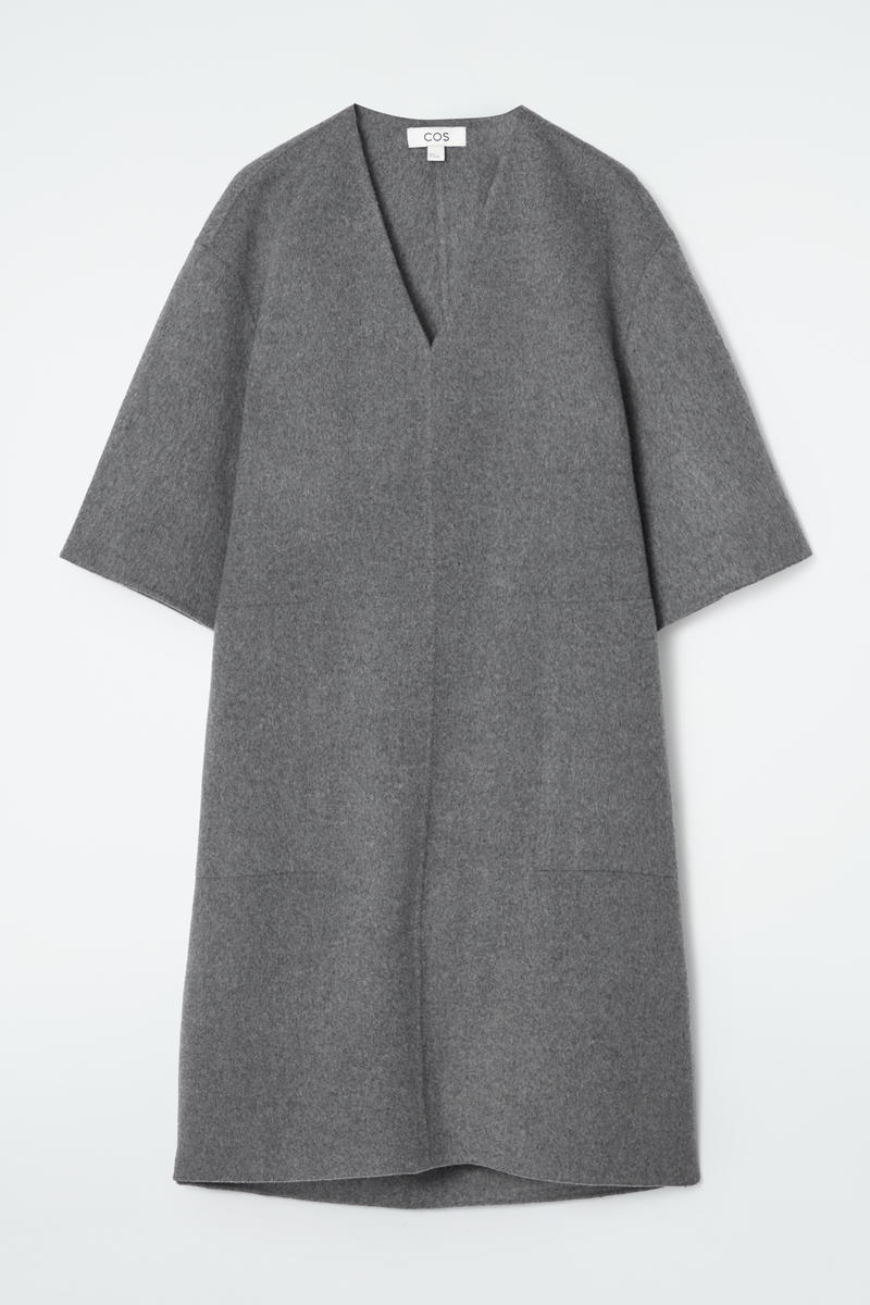 V-Neck Double-Faced Wool Dress