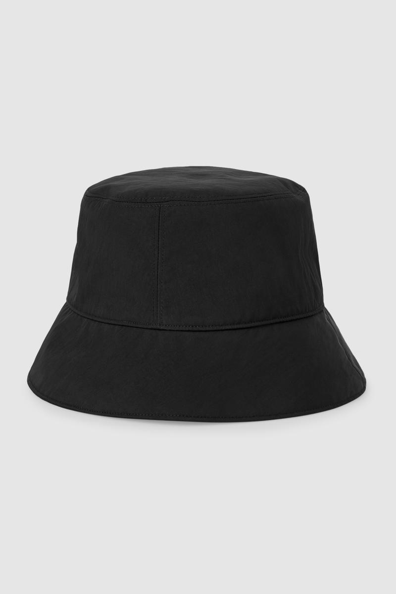 plain black bucket hat