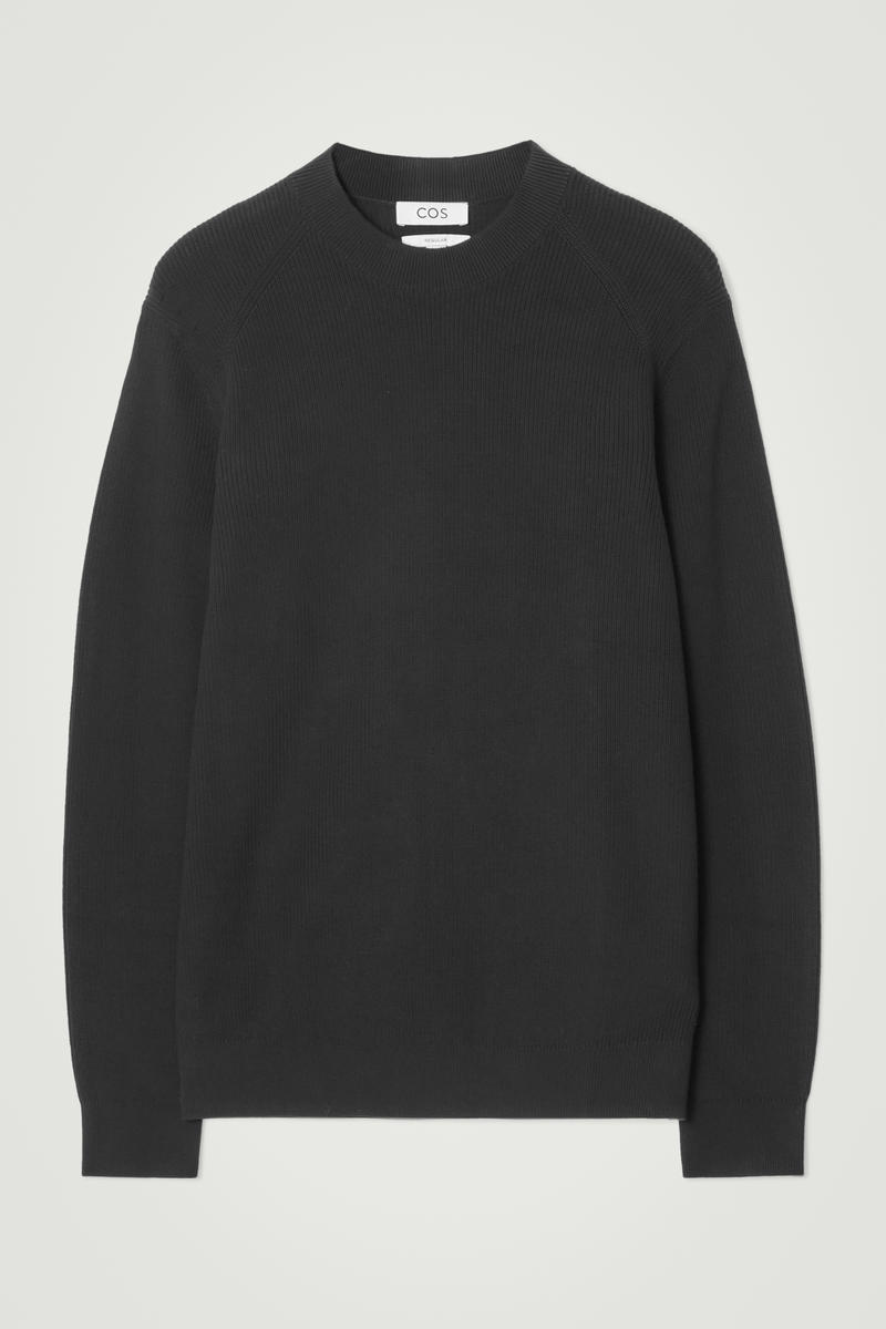 Regular Ribbed-Knit Cotton Jumper