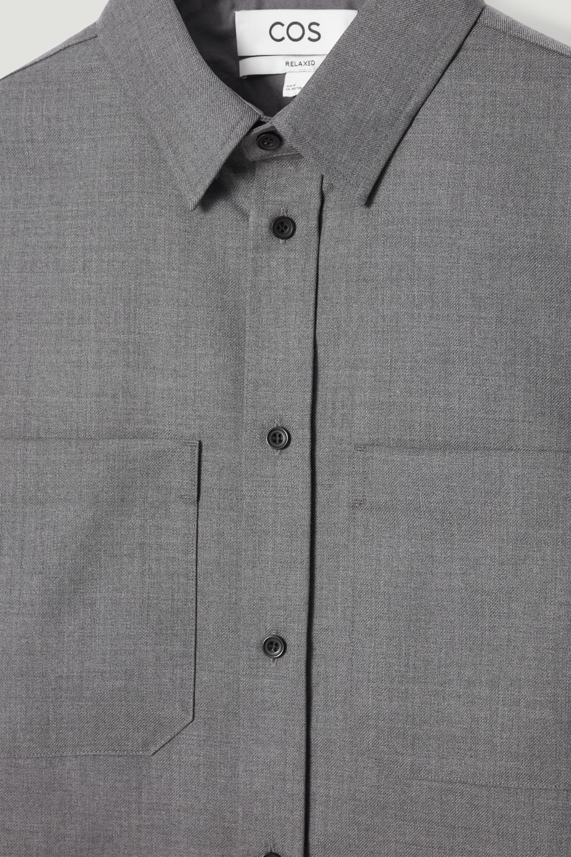 RELAXED WOOL-BLEND UTILITY SHIRT - GREY